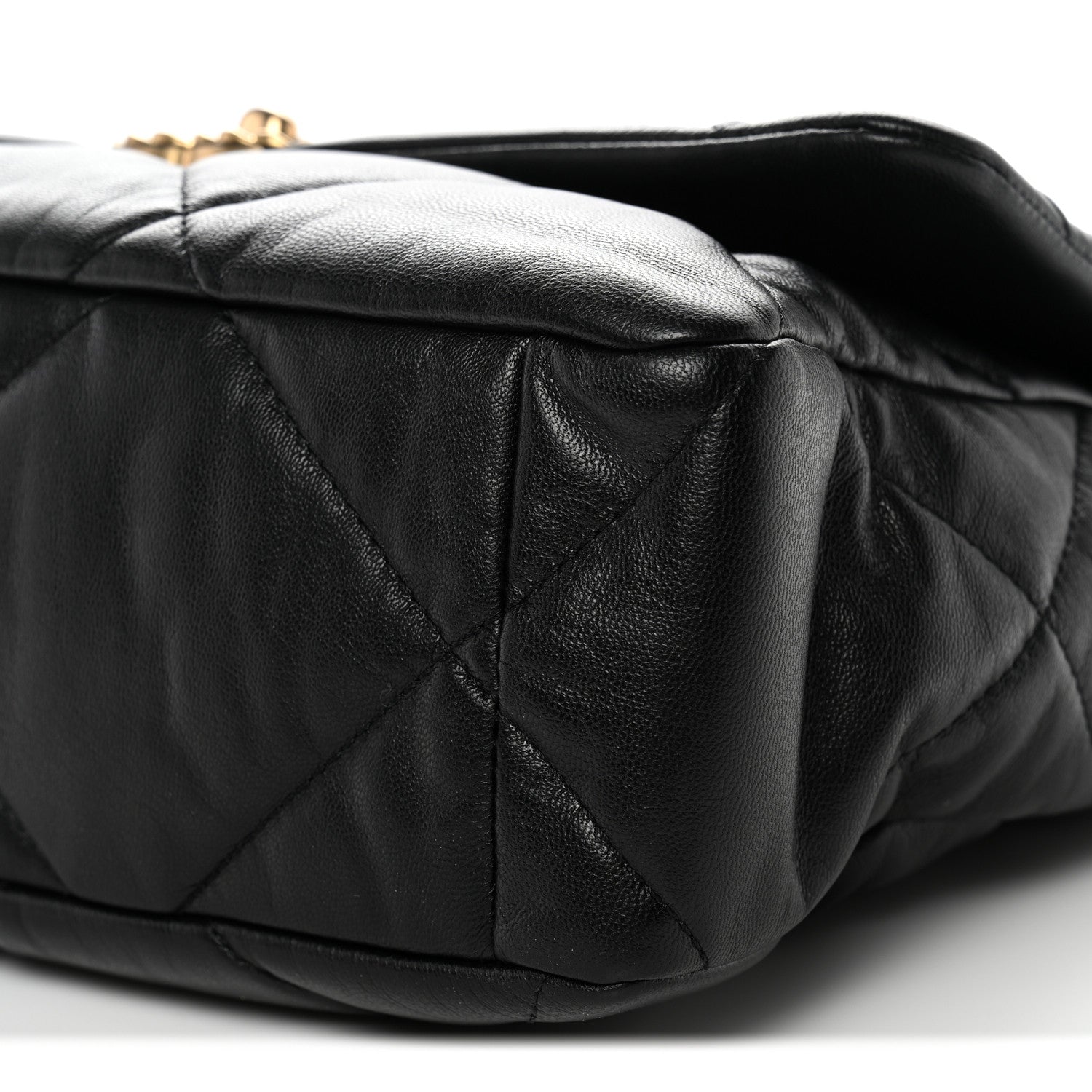 Goatskin Quilted Large Chanel 19 Flap Black