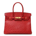 Ostrich Birkin 30 Rouge Vif