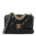 Goatskin Quilted Large Chanel 19 Flap Black