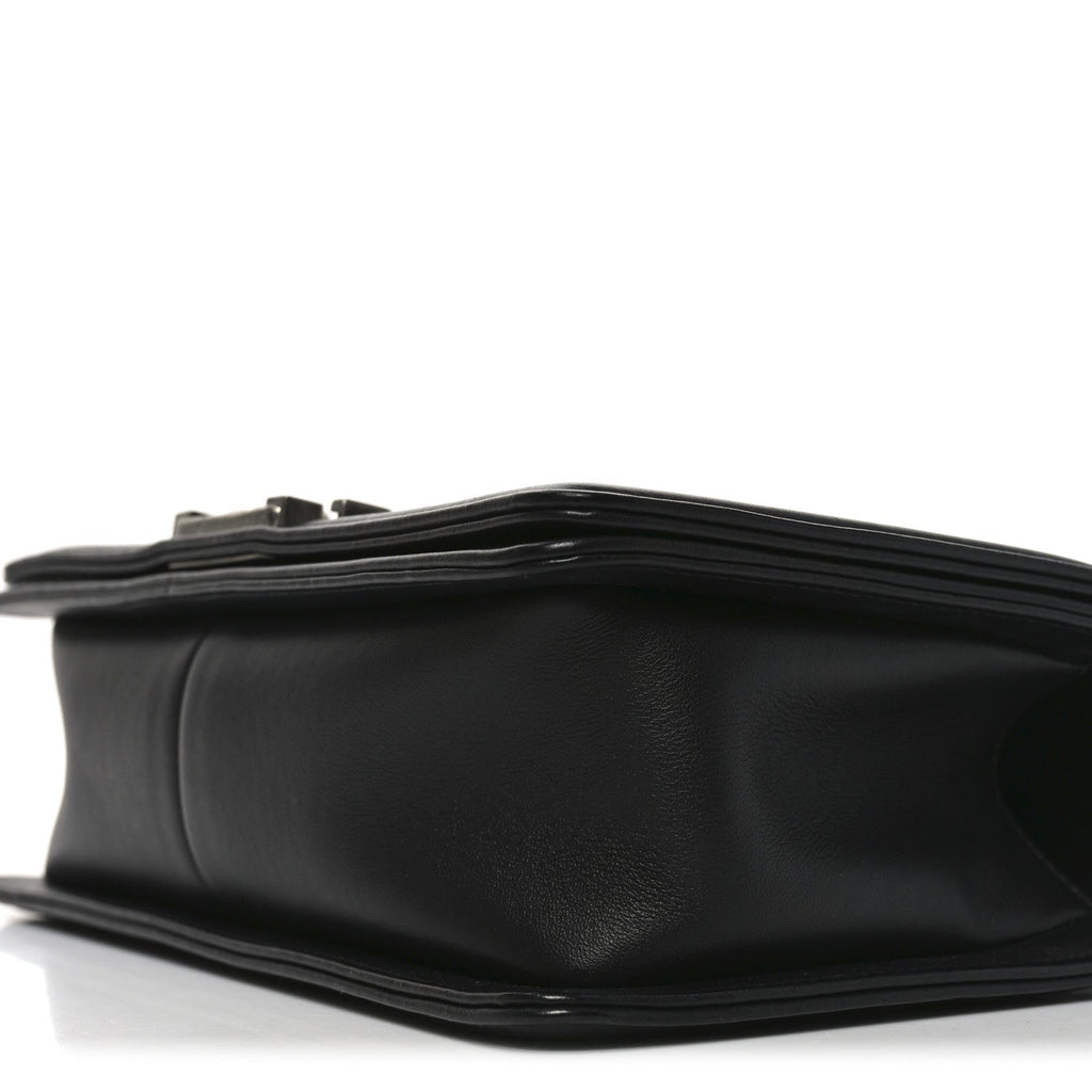 Calfskin Quilted Medium Boy Flap Black