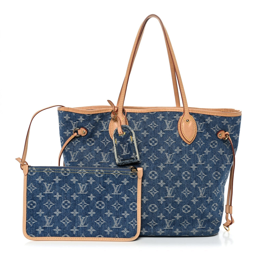 Monogram Denim Neo Neverfull MM Blue
