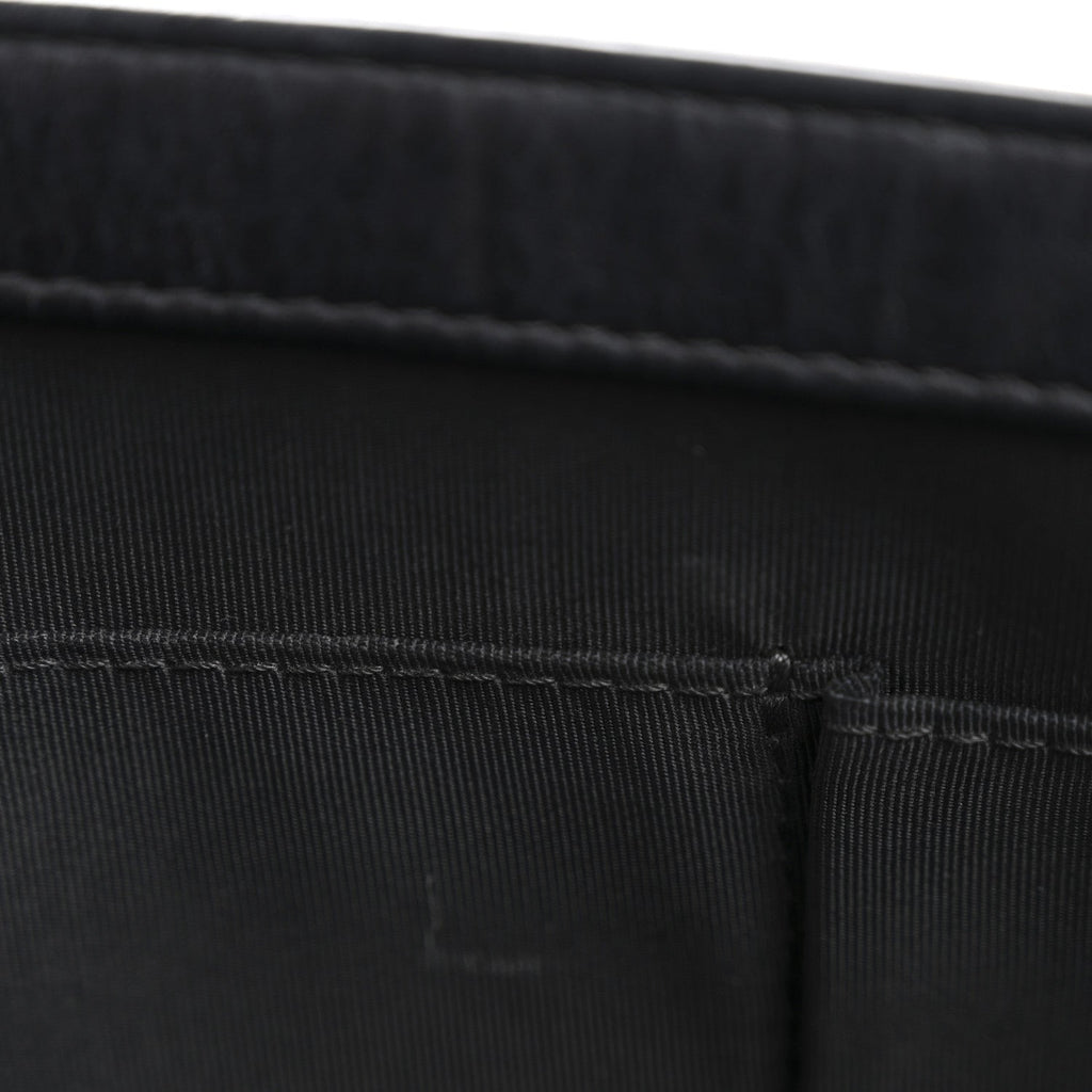 Calfskin Embossed Stitch Large Boy Flap Black