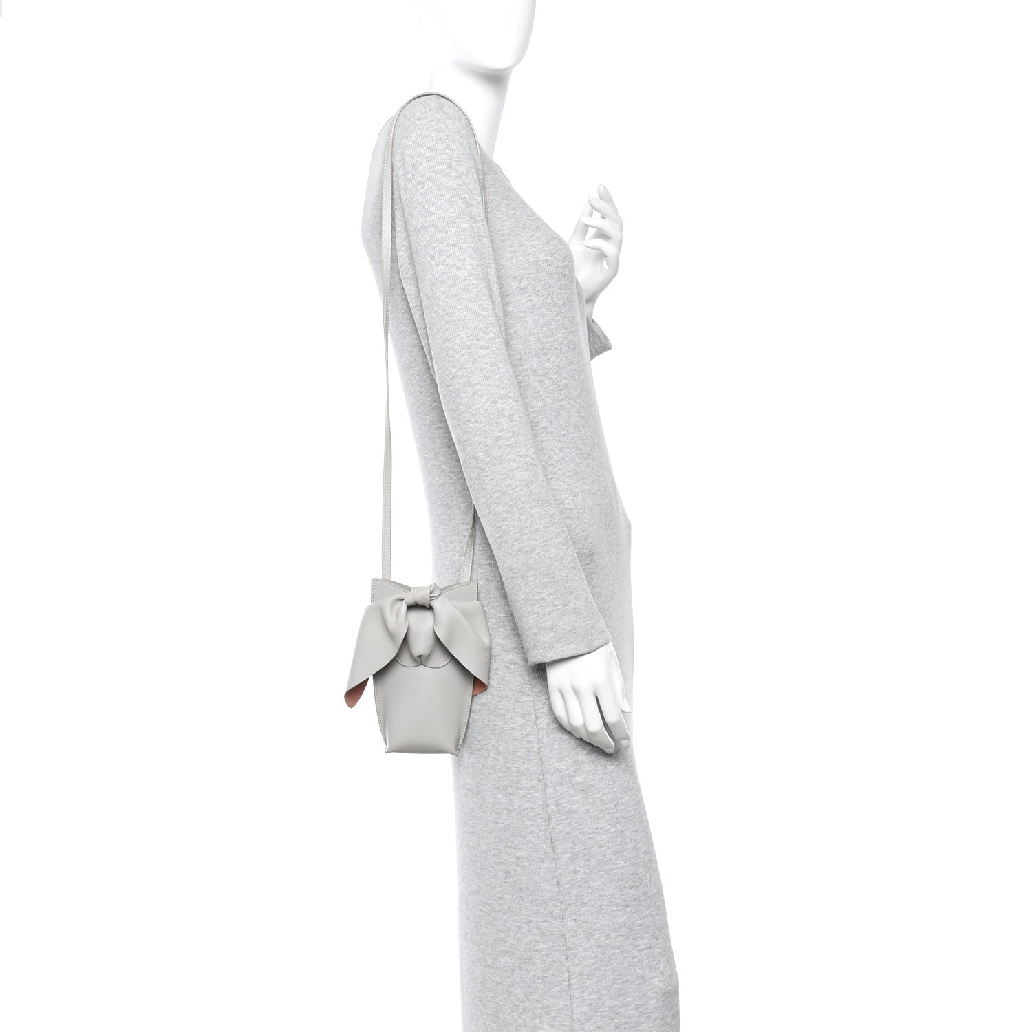Calfskin Bunny Pouch Crossbody Bag Ghost