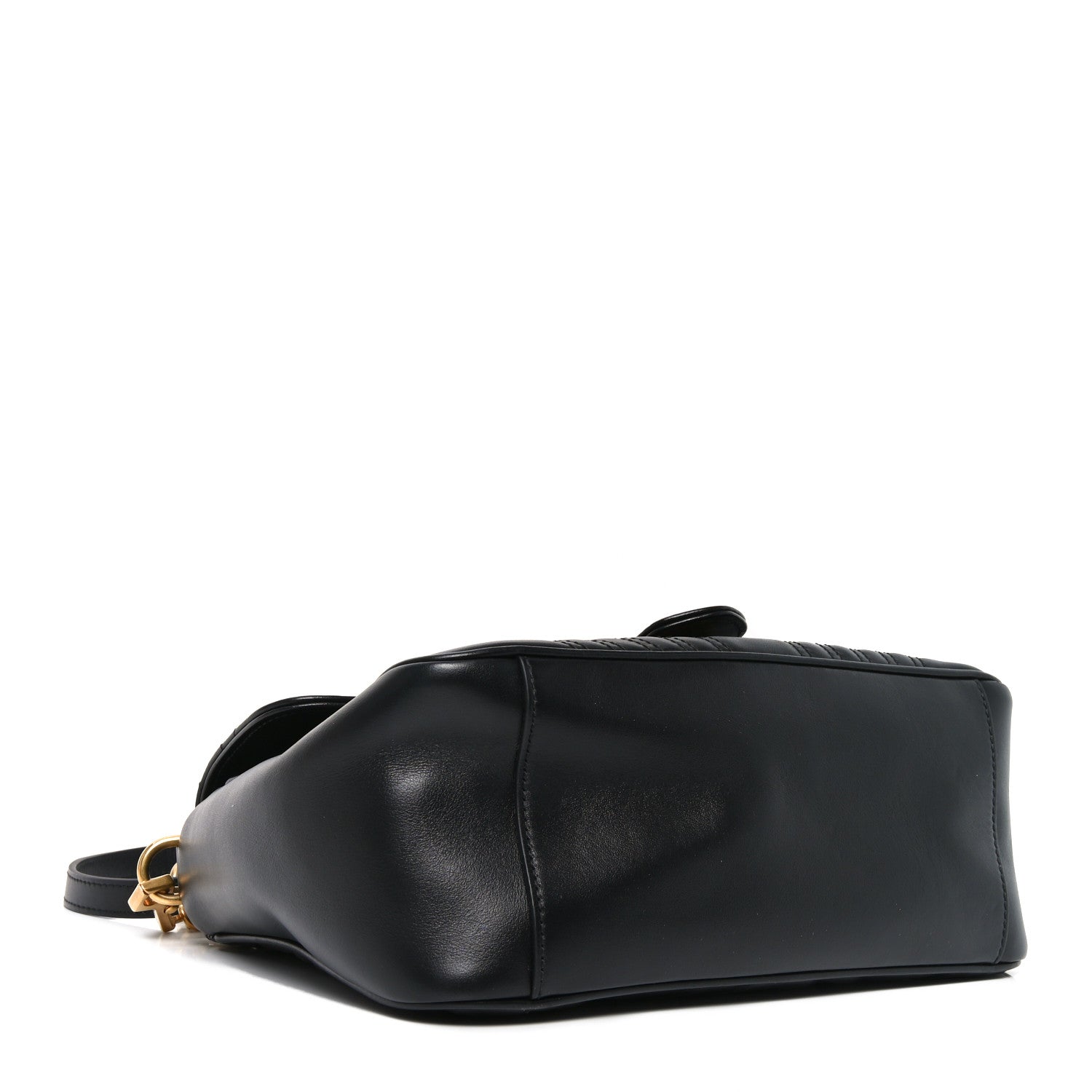 Calfskin Matelasse Small GG Marmont Top Handle Shoulder Bag Black