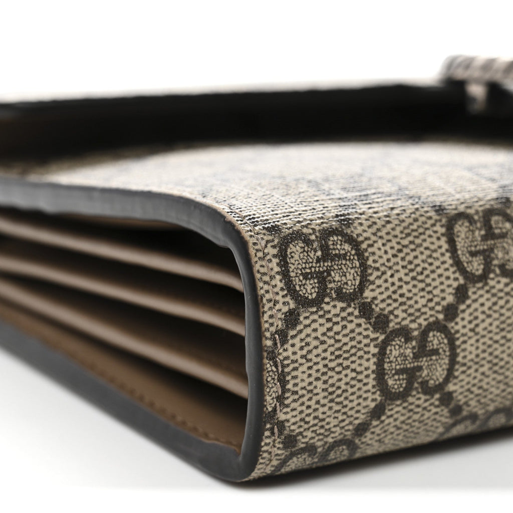 GG Supreme Monogram Mini Dionysus Chain Wallet Beige Taupe