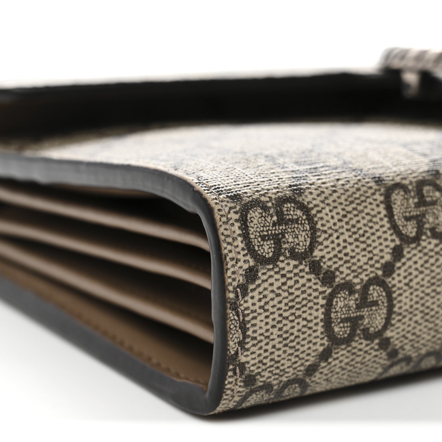GG Supreme Monogram Mini Dionysus Chain Wallet Beige Taupe