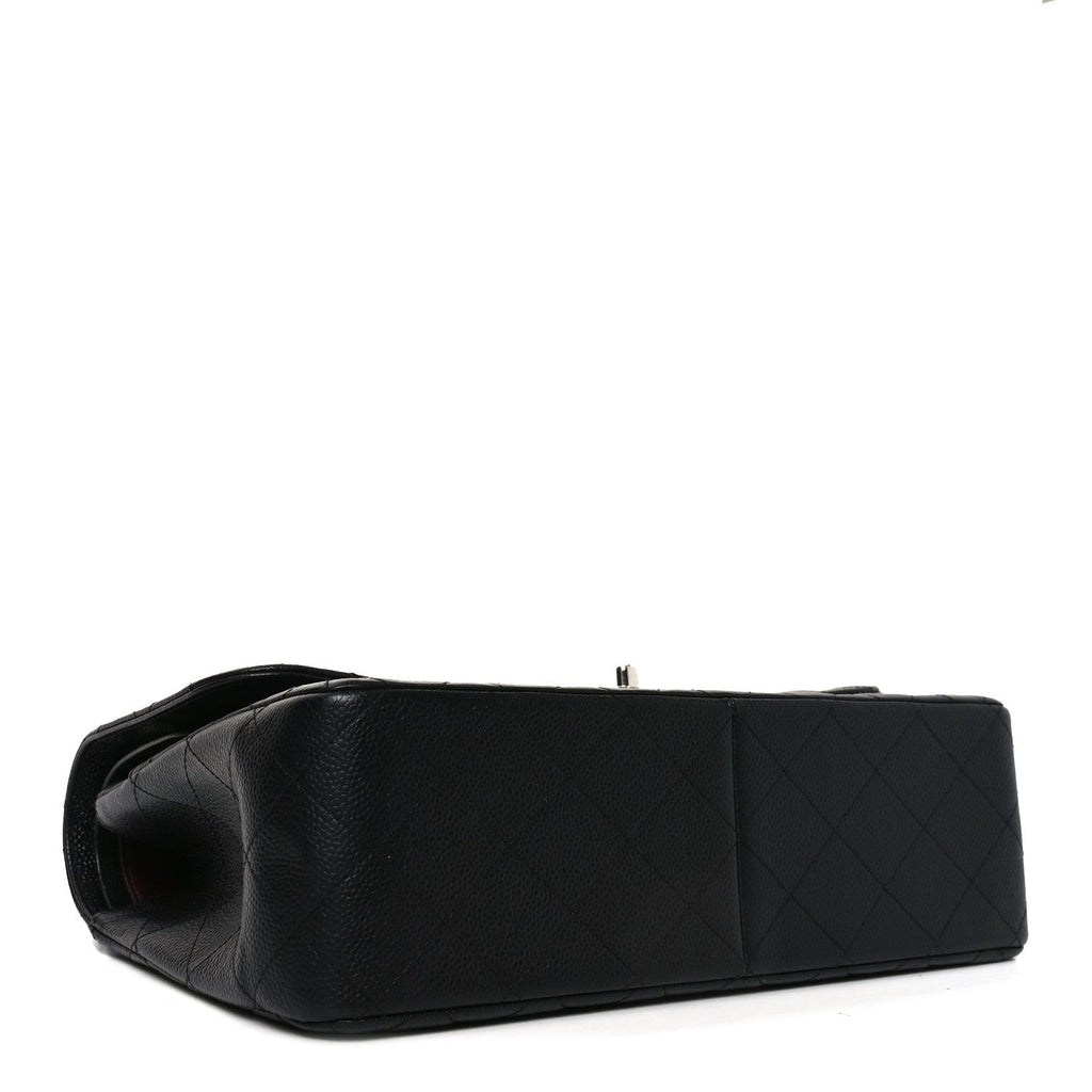 Caviar Quilted Jumbo Double Flap Black