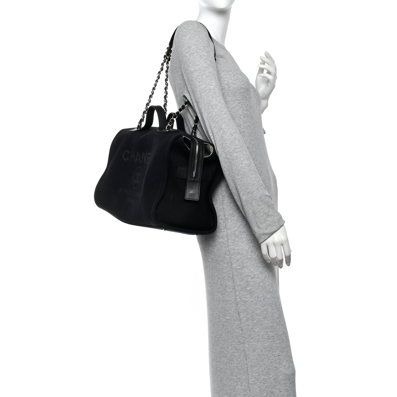 Mixed Fibers Large Deauville Bowling Bag  Black