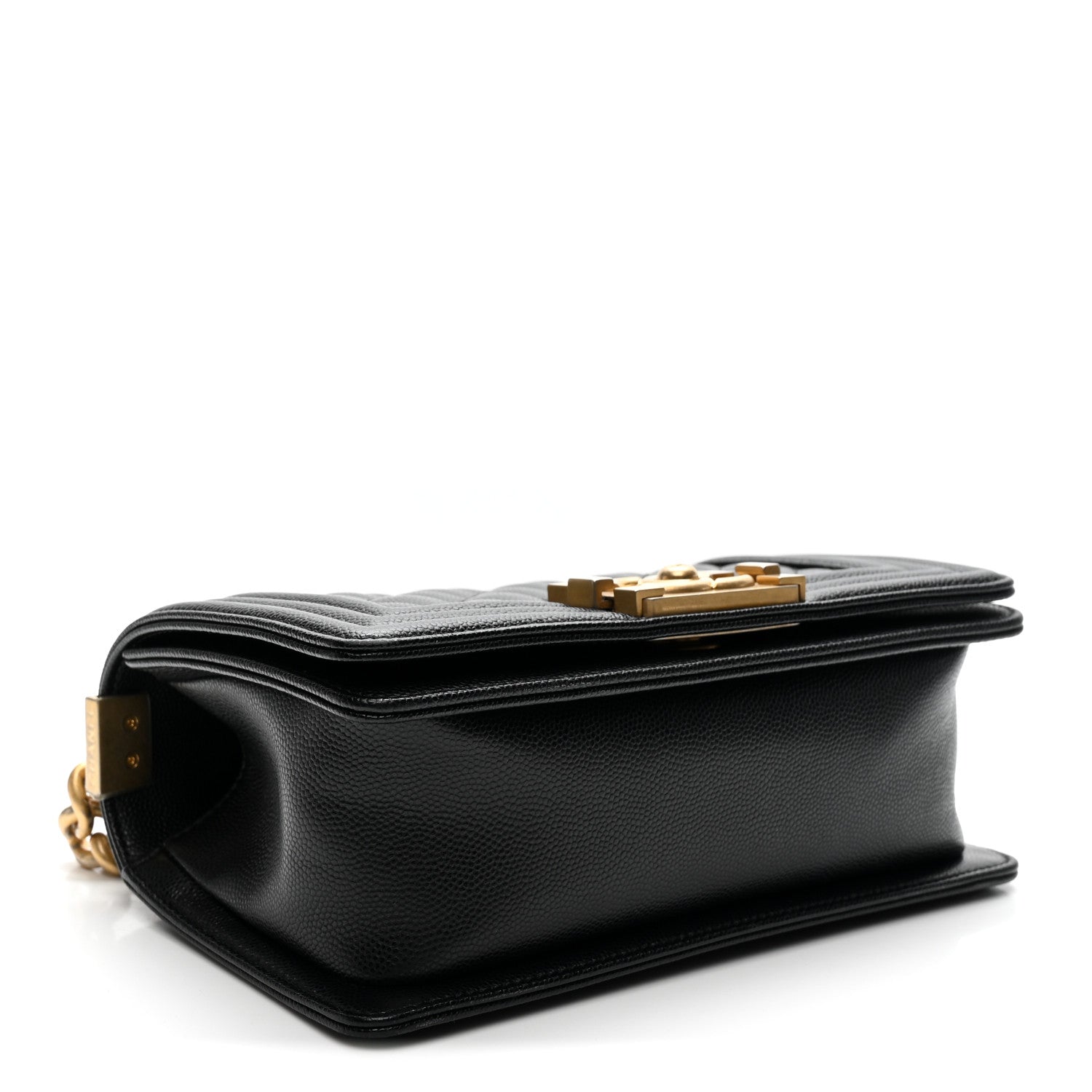 Caviar Quilted Small Boy Flap Black