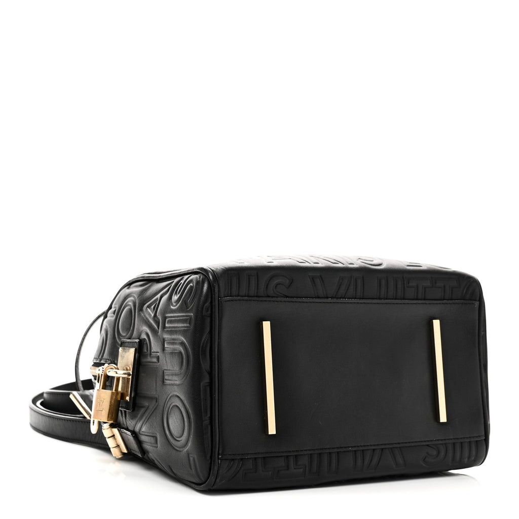 Calfskin Embossed Mini Cube Speedy Black