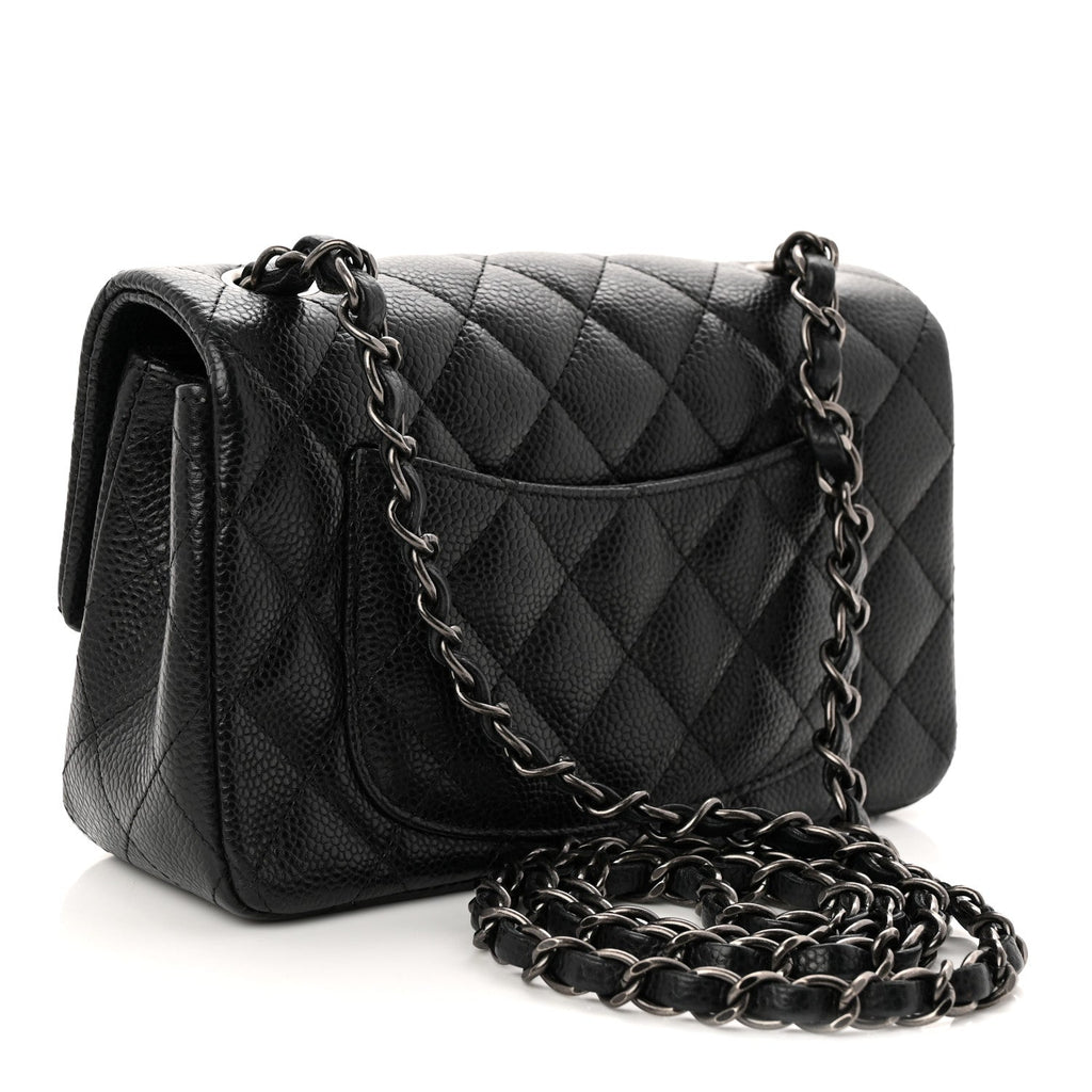 Caviar Quilted Mini Rectangular Flap Black