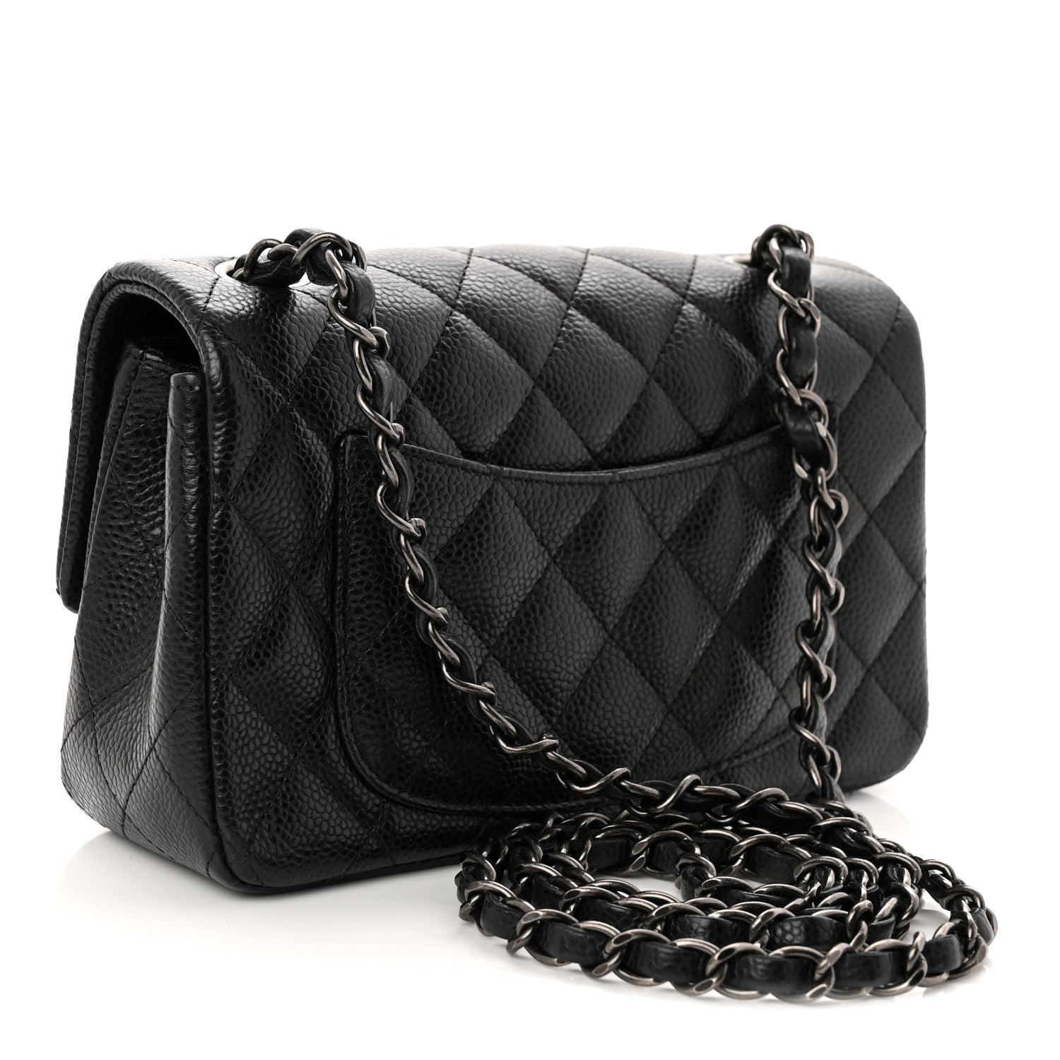 Caviar Quilted Mini Rectangular Flap Black