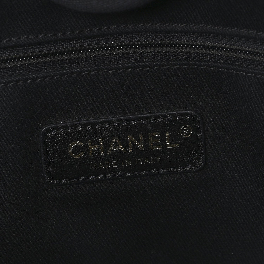 Mixed Fibers Calfskin Small Deauville Tote Black