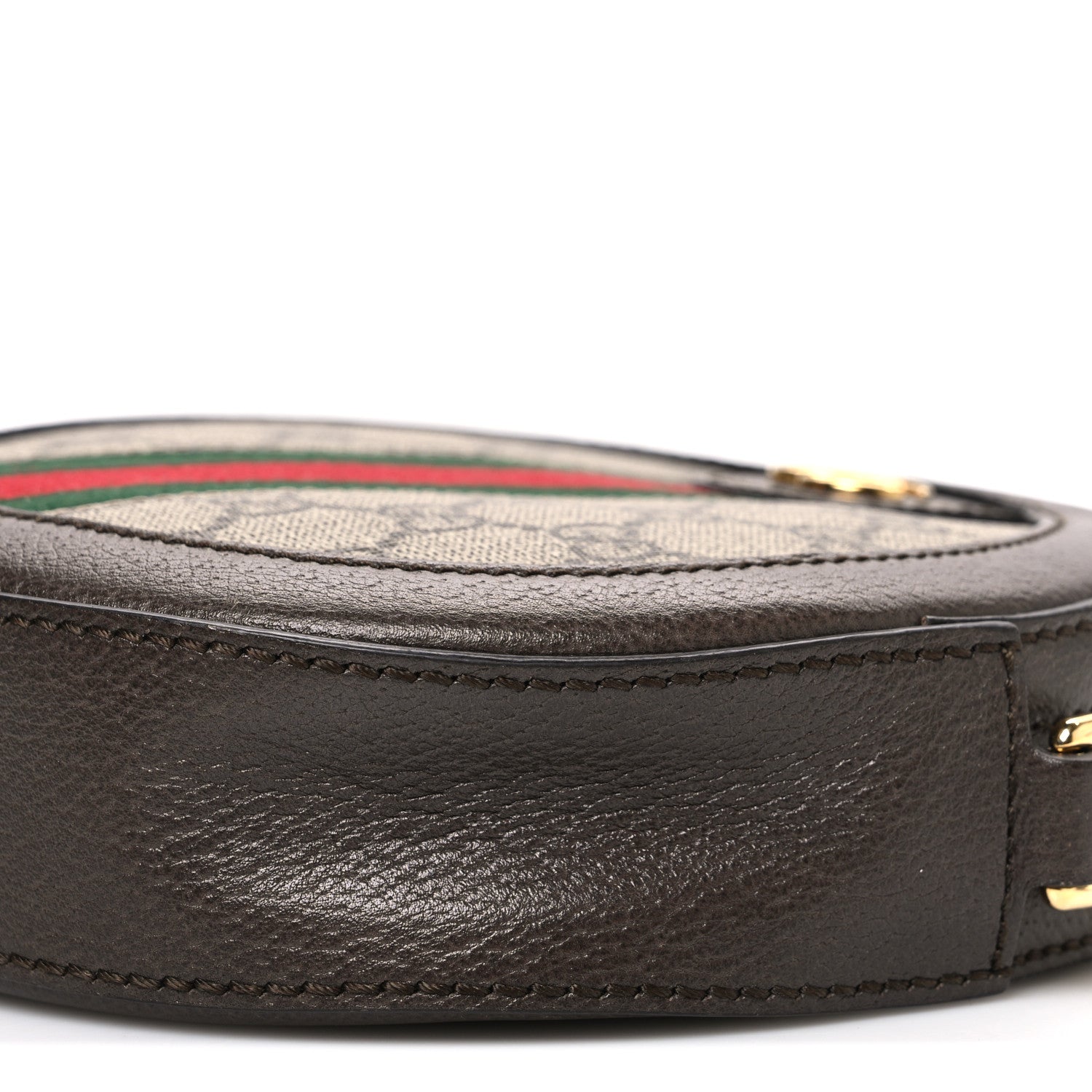 GG Supreme Monogram Web Mini Ophidia Round Shoulder Bag Brown