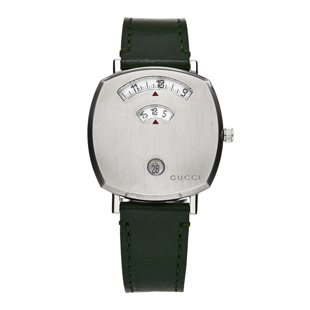 Stainless Steel Calfskin 35mm Grip Quartz Watch Green