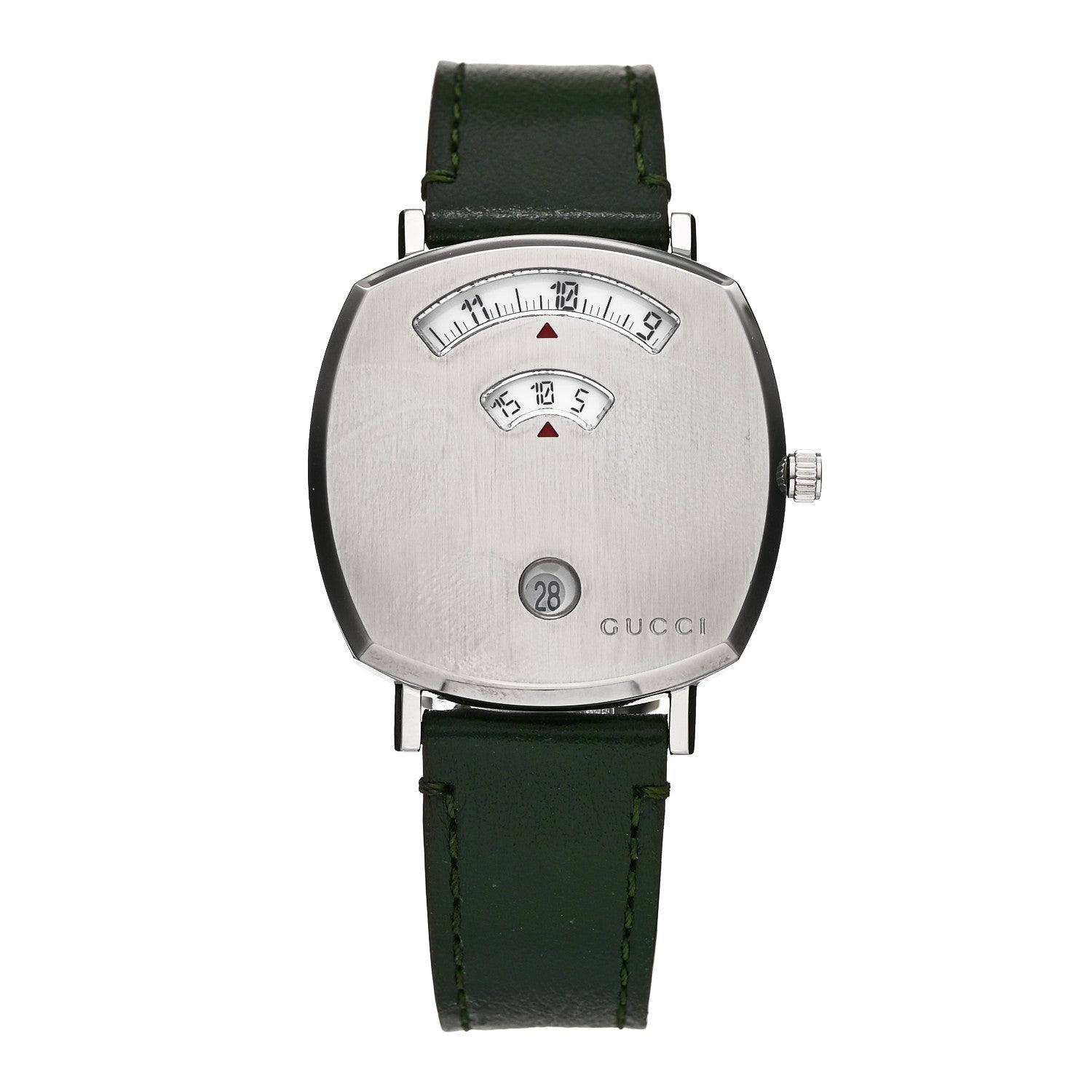 Stainless Steel Calfskin 35mm Grip Quartz Watch Green