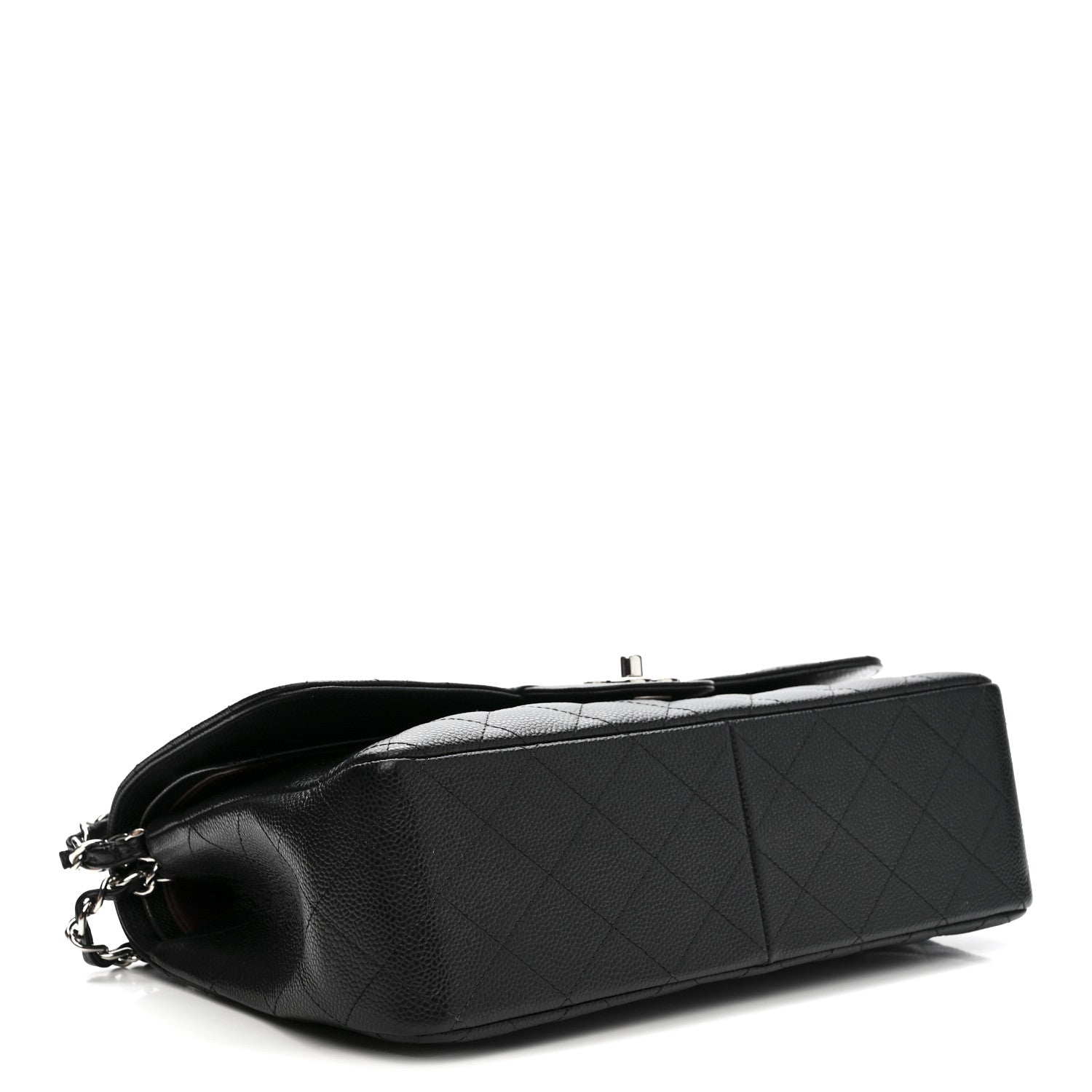 Caviar Quilted Jumbo Double Flap Black
