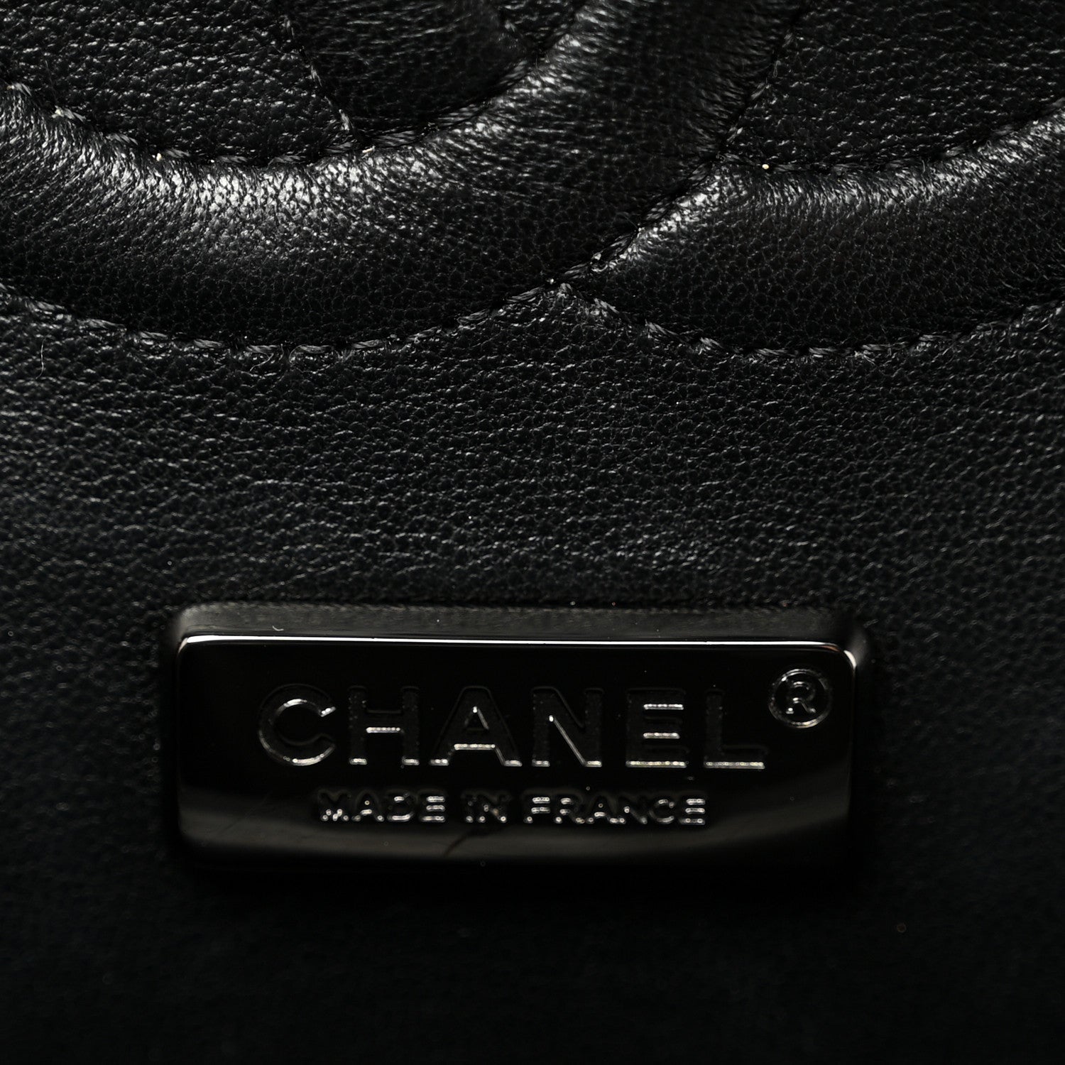 Satin Sequin Embroidered Medium Double Flap Black