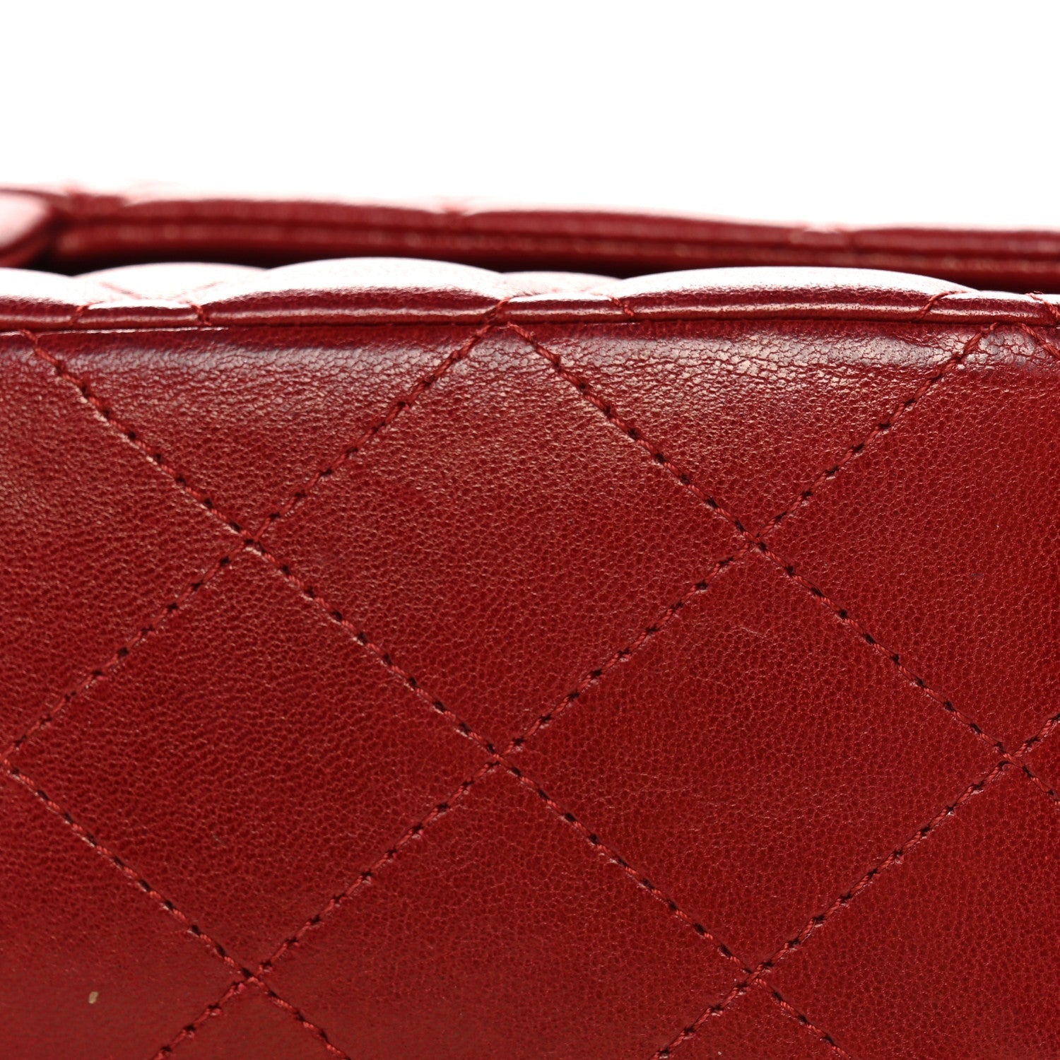 Lambskin Quilted Medium Double Flap Red