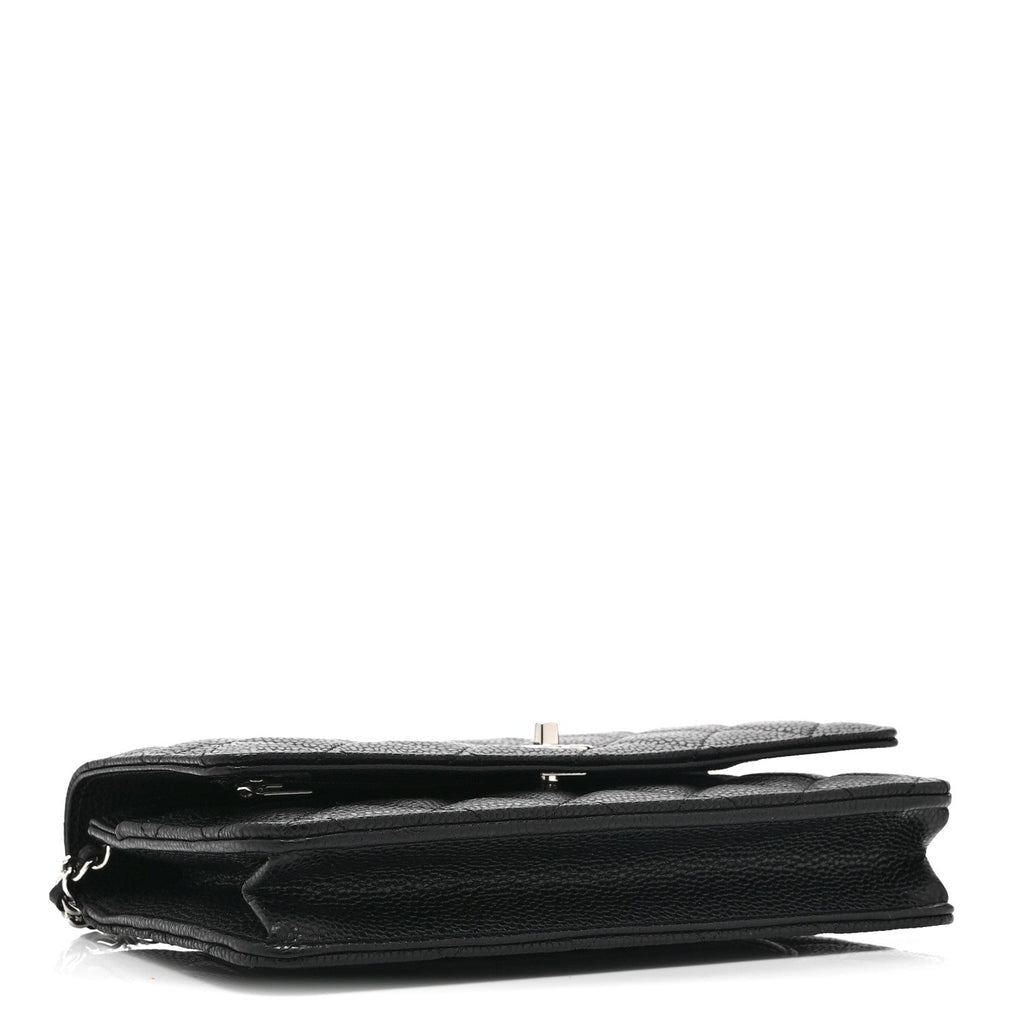 Caviar Quilted CC Turnlock Wallet On Chain WOC Black