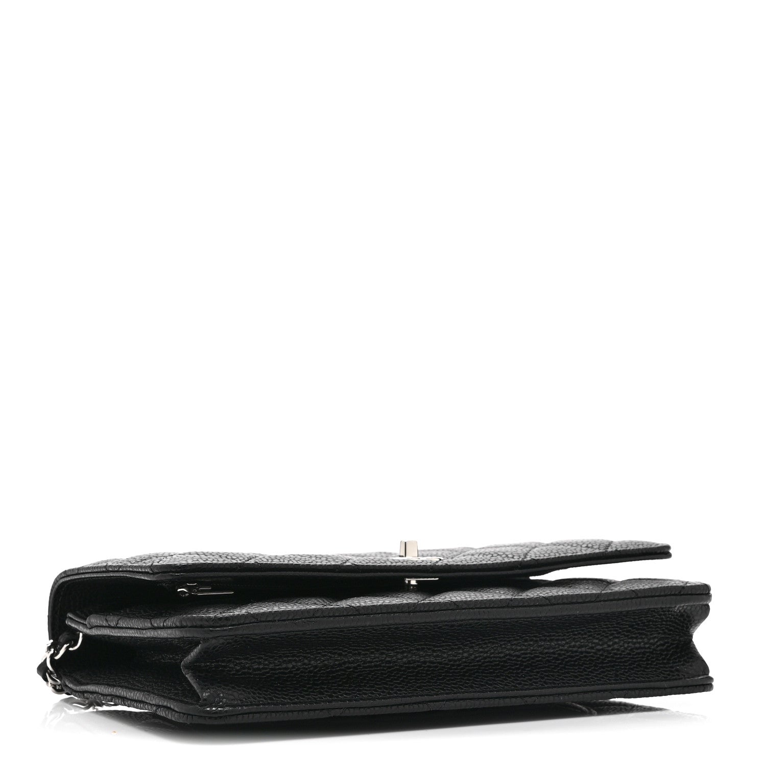 Caviar Quilted CC Turnlock Wallet On Chain WOC Black