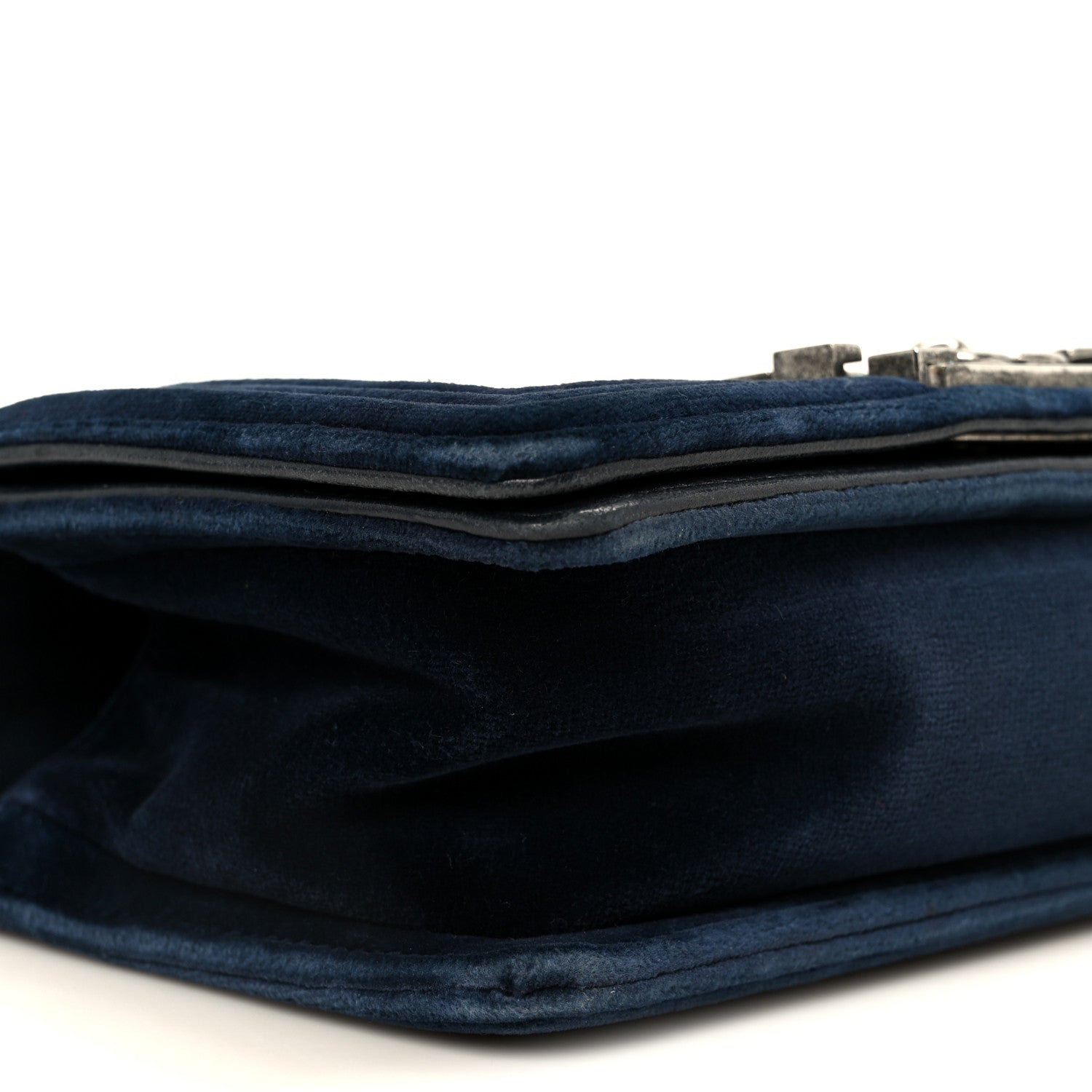 Velvet Quilted Small Boy Flap Blue