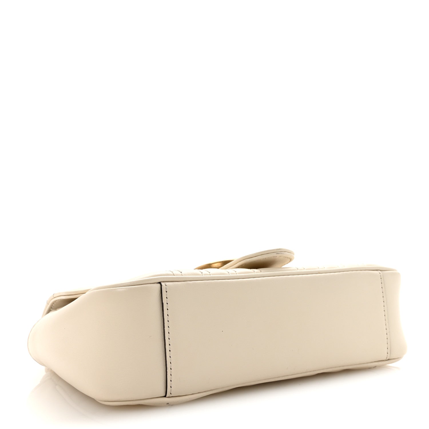 Calfskin Matelasse Mini GG Marmont Shoulder Bag White