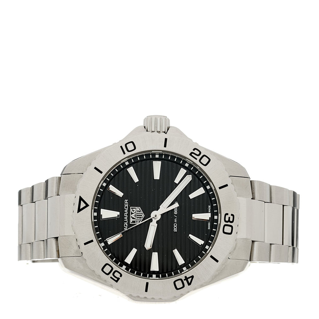 Stainless Steel 40mm Aquaracer Professional 200 Quartz Watch Black WBP1110
