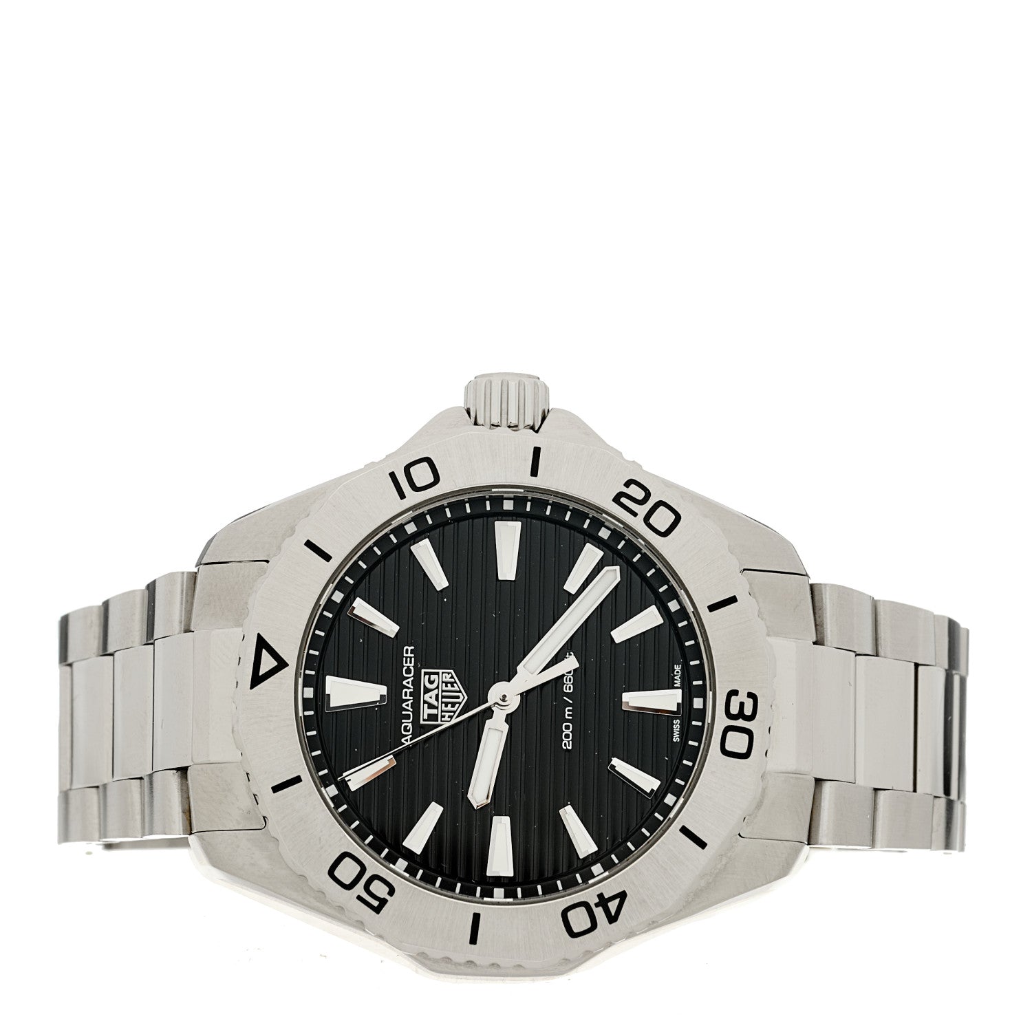 Stainless Steel 40mm Aquaracer Professional 200 Quartz Watch Black WBP1110