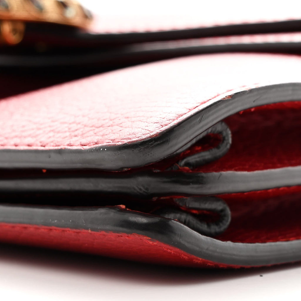 Dollar Calfskin Swarovski Crystal Small Dionysus Shoulder Bag Hibiscus Red