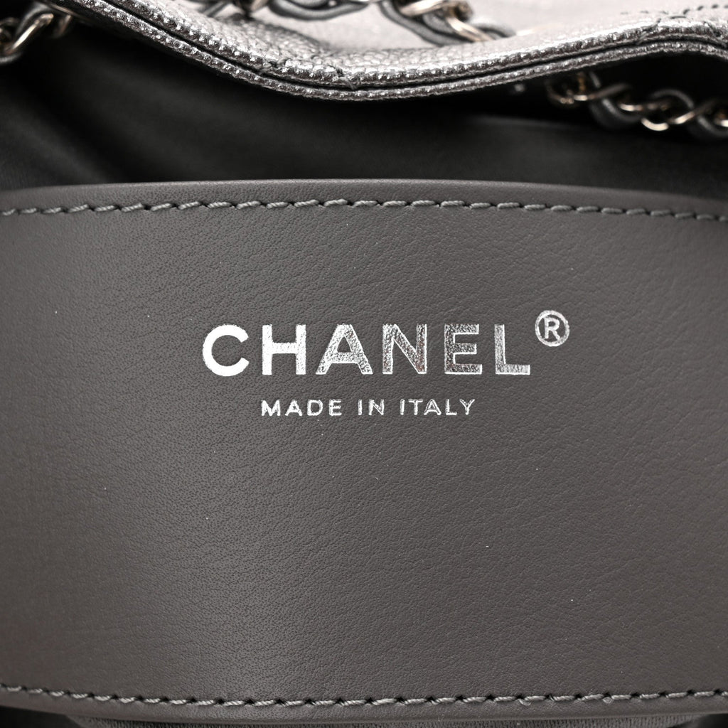 Metallic Caviar Quilted Mini Chanel 25 Handbag Anthracite