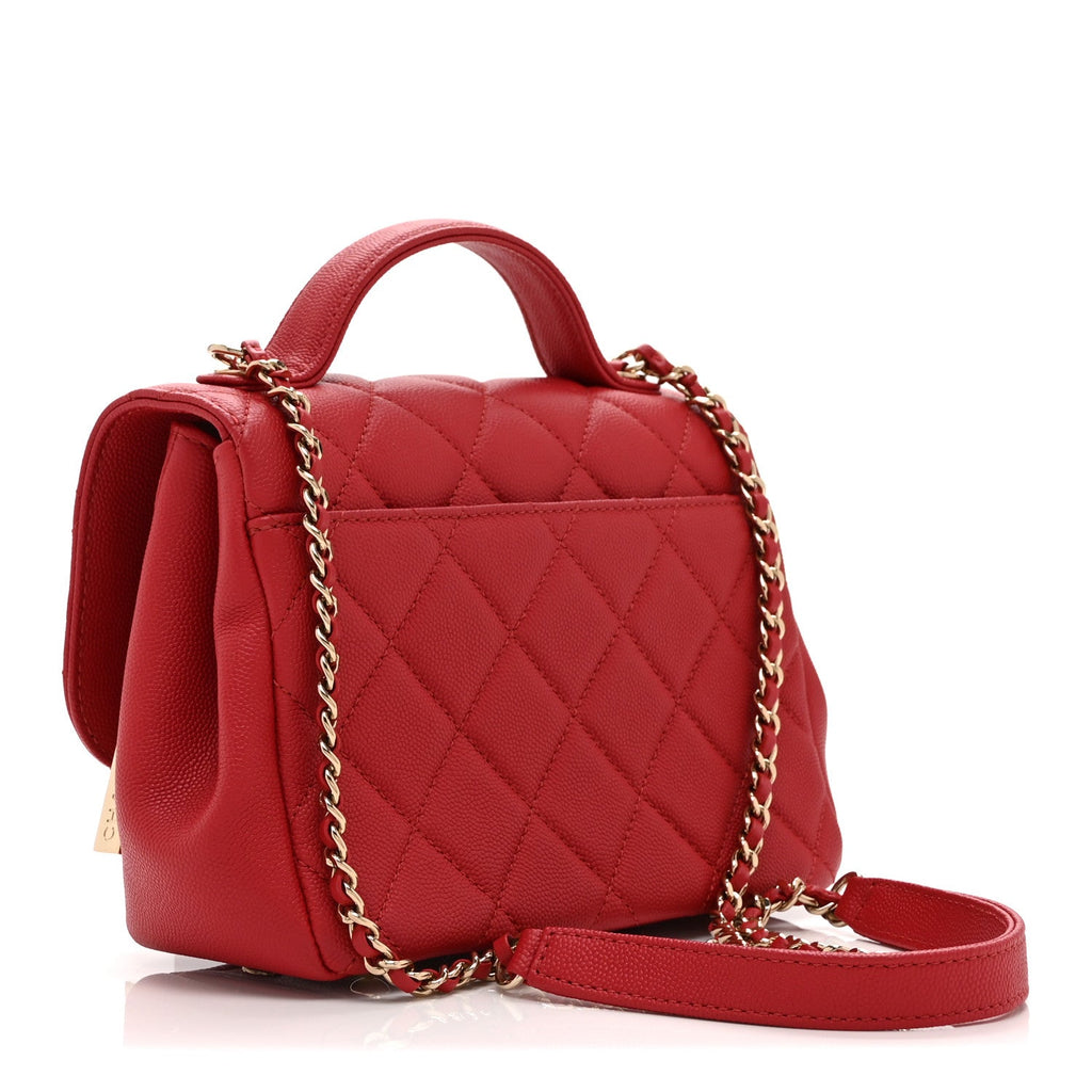 Caviar Quilted Small Business Affinity Flap Red