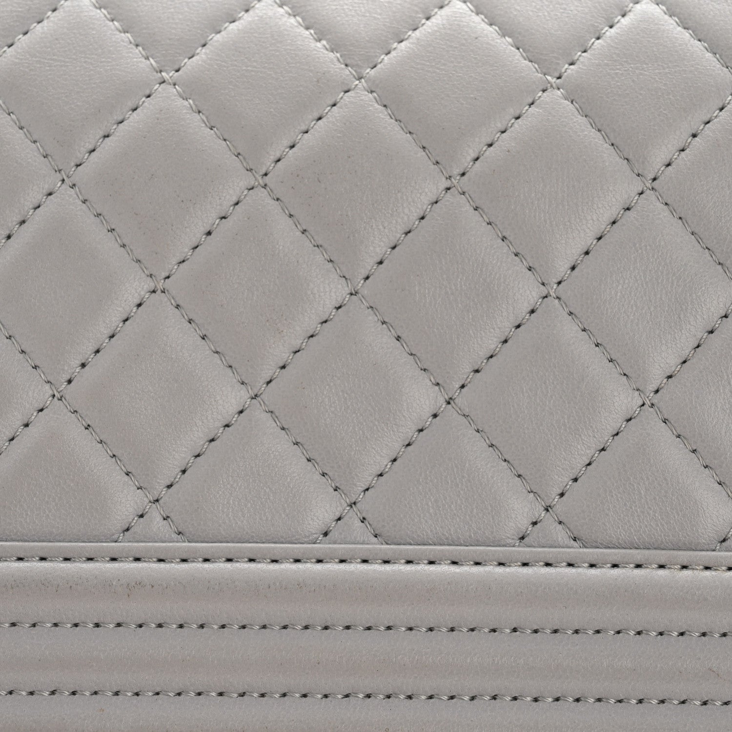 Lambskin Quilted Small Boy Flap Grey