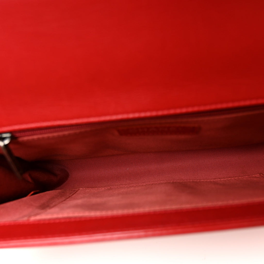 Calfskin Quilted New Medium Boy Flap Red