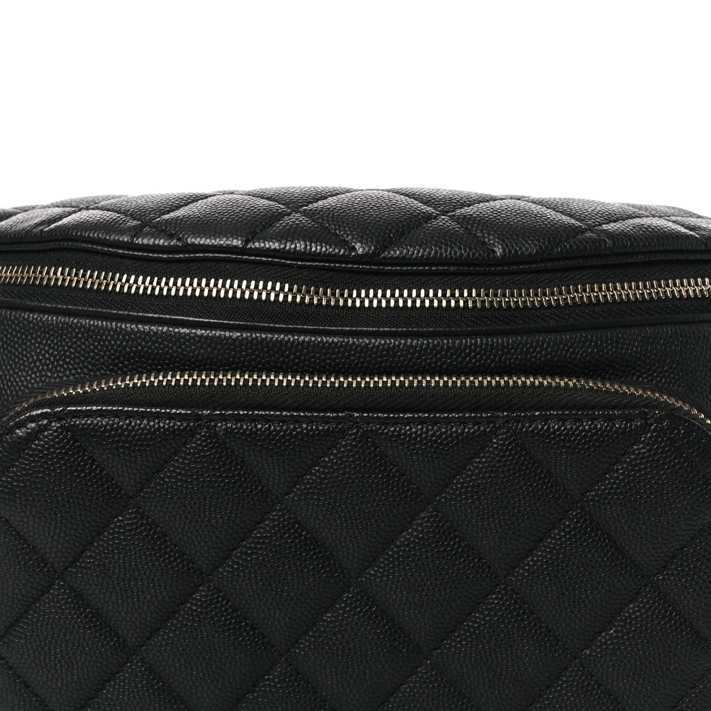 Caviar Quilted Business Affinity Waist Belt Bag Black