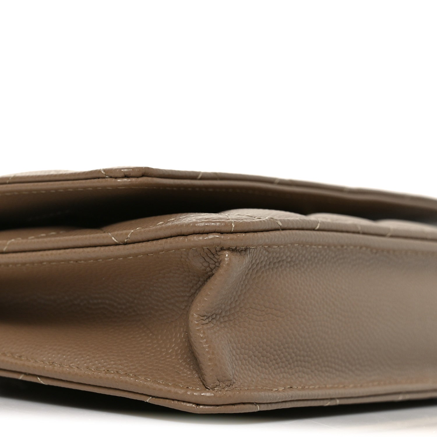 Caviar Quilted Wallet on Chain WOC Beige