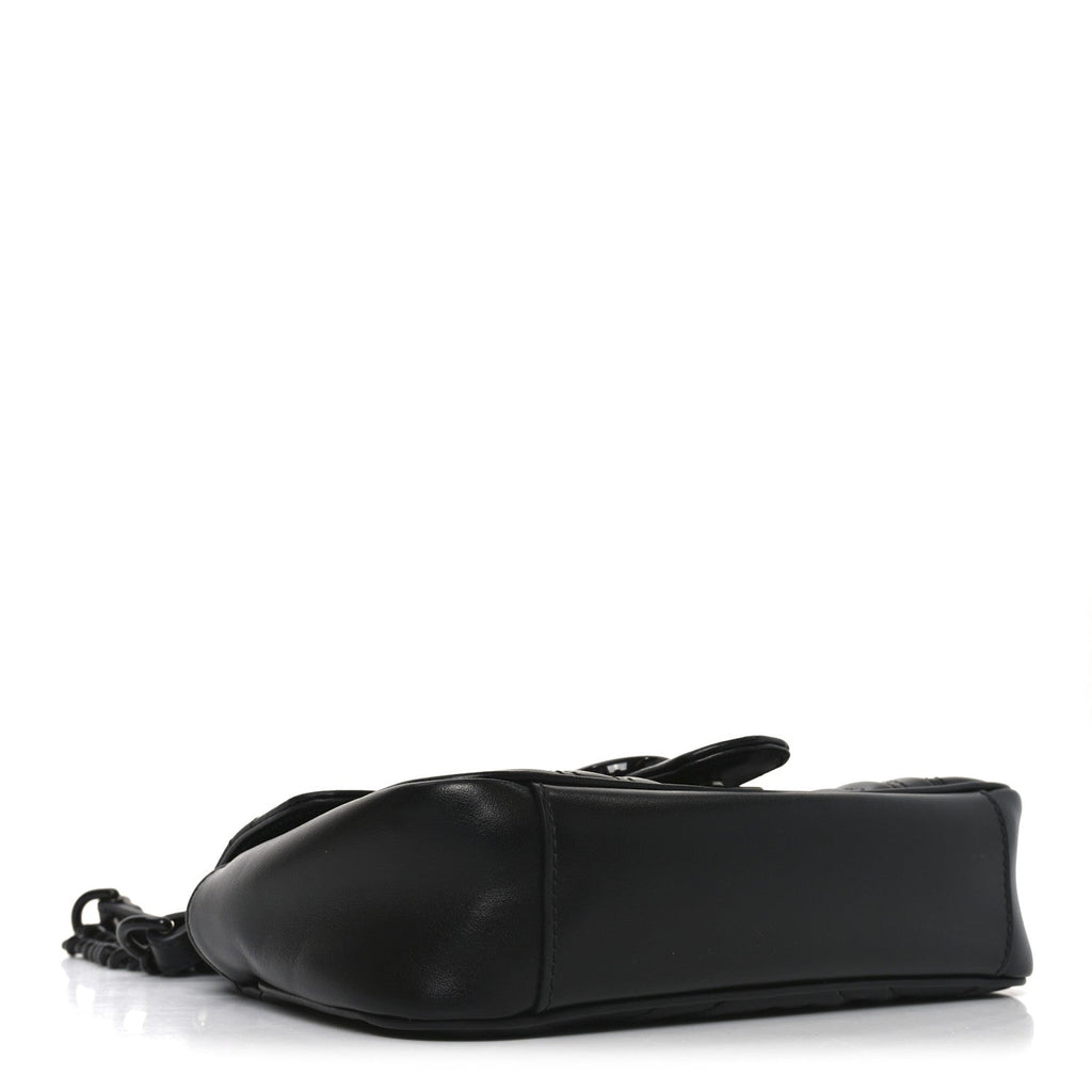 Calfskin Matelasse Monochrome Mini GG Marmont Shoulder Bag Black