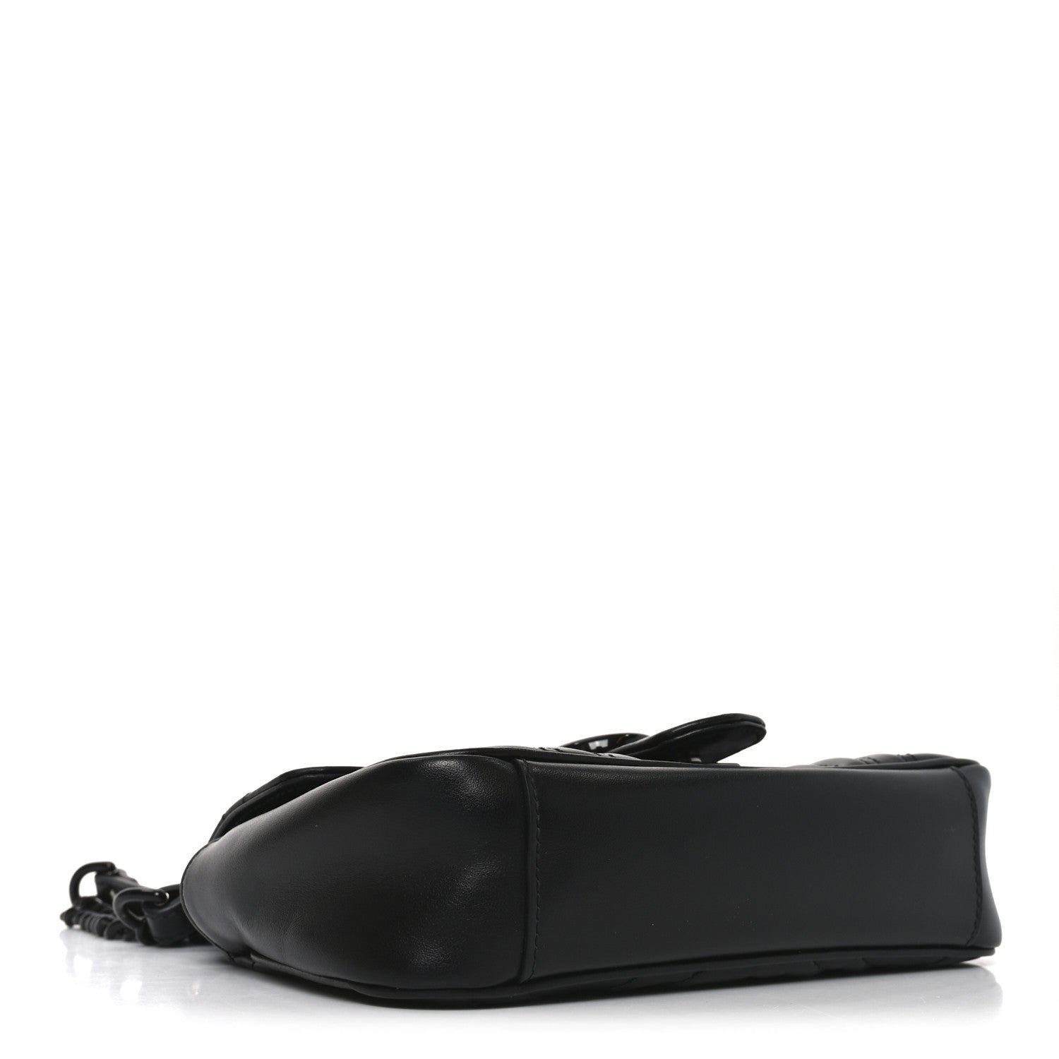 Calfskin Matelasse Monochrome Mini GG Marmont Shoulder Bag Black