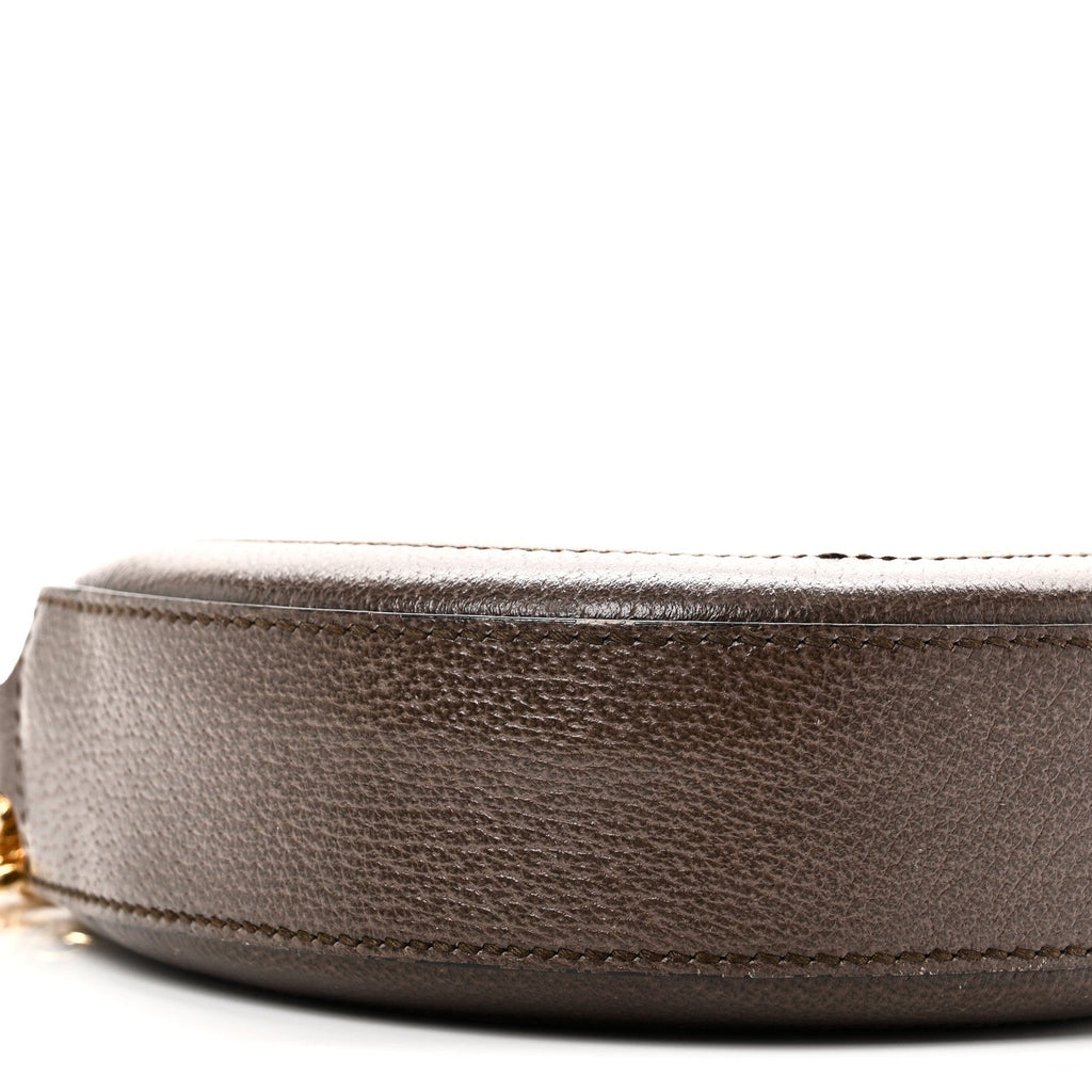 GG Supreme Monogram Web Mini Ophidia Round Shoulder Bag Brown