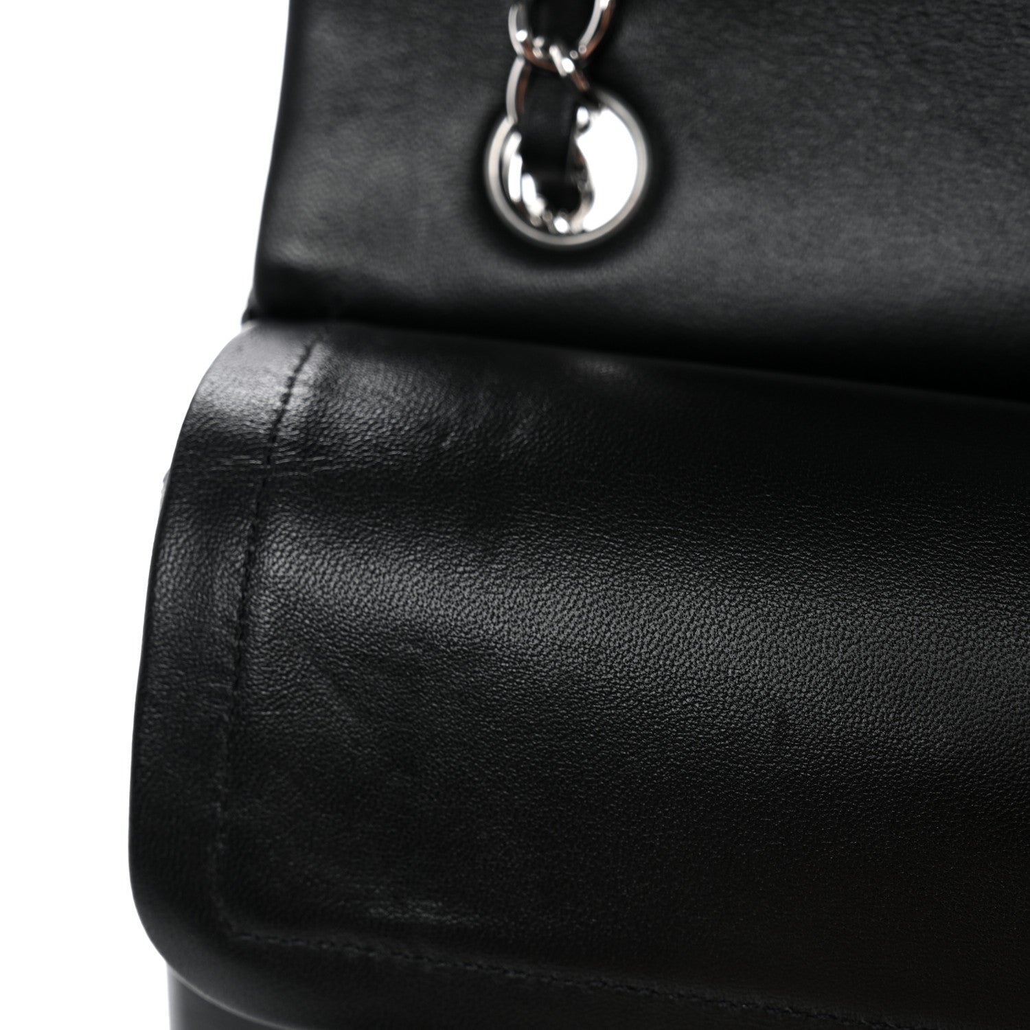 Lambskin Quilted Small Double Flap Black