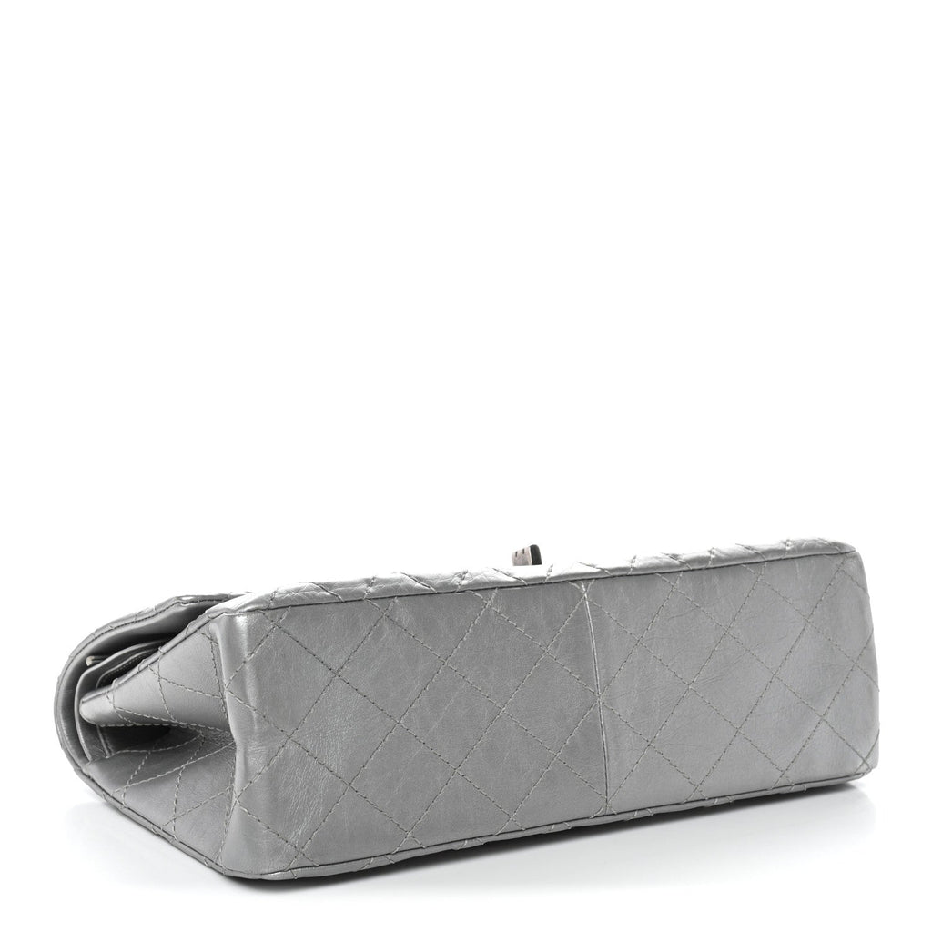 Metallic Aged Calfskin Quilted 2.55 Reissue 226 Flap Silver