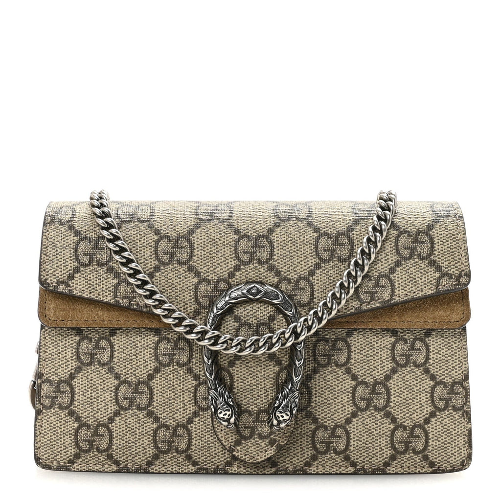 GG Supreme Monogram Super Mini Dionysus Shoulder Bag Taupe