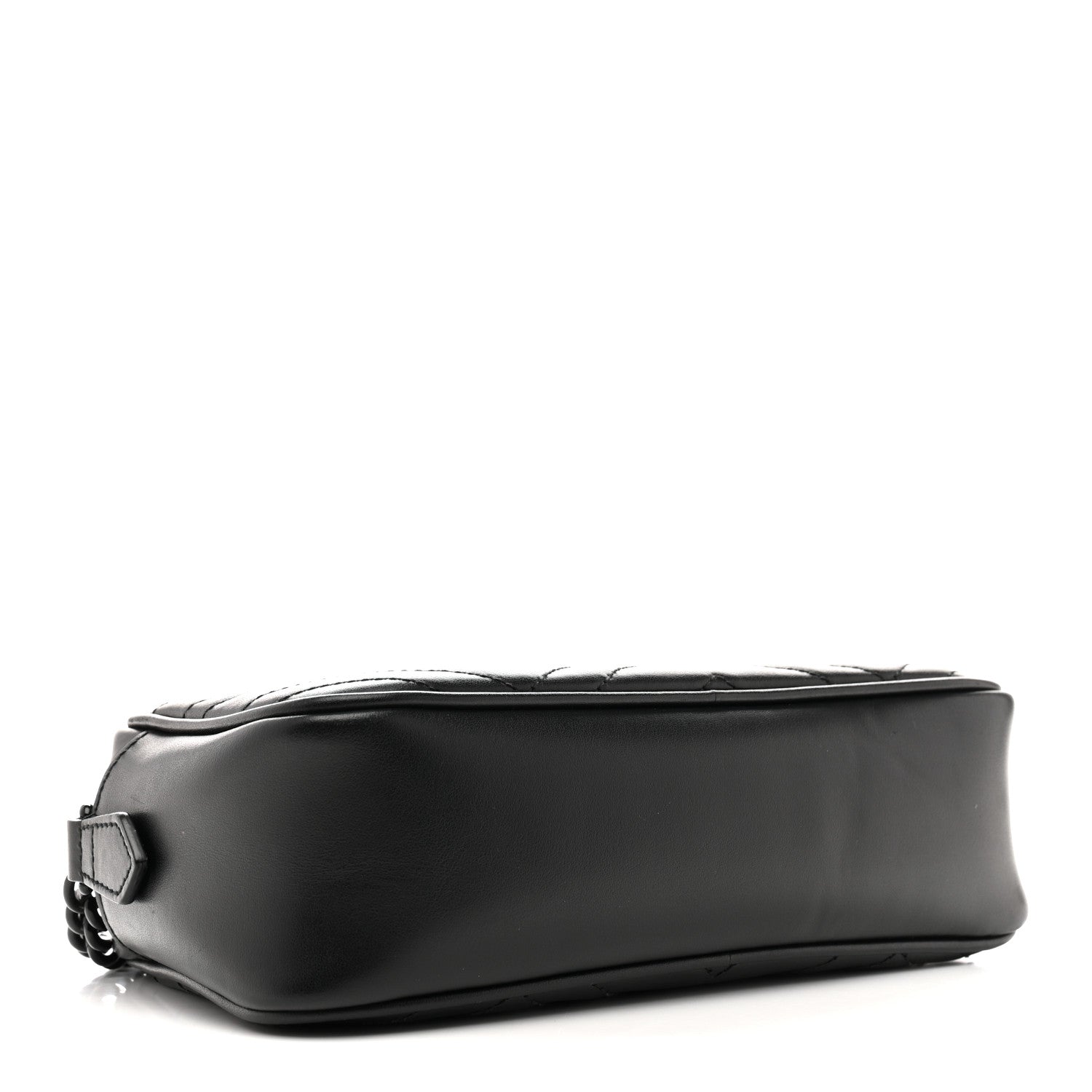 Calfskin Matelasse Monochrome Small GG Marmont Chain Shoulder Bag Black