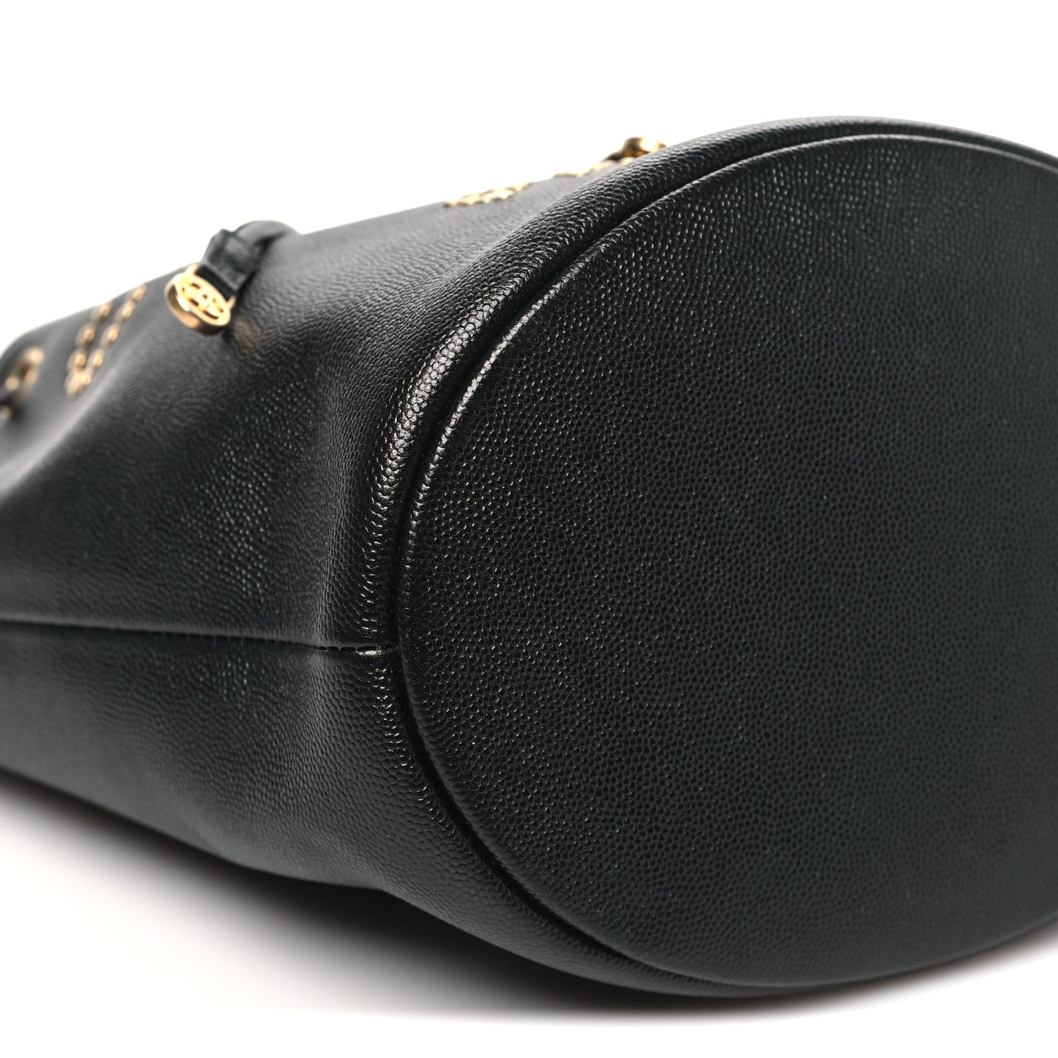 Caviar Deauville Drawstring Bucket Bag Black