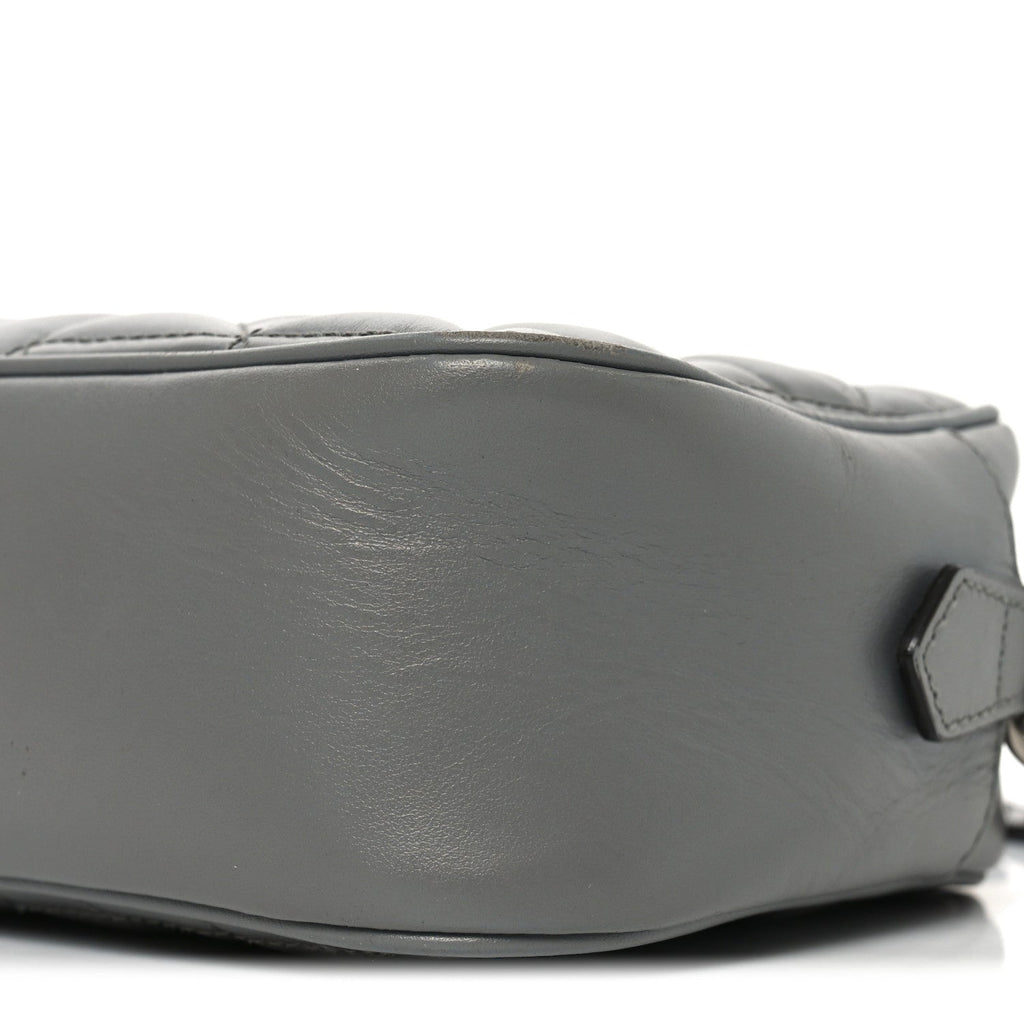 Calfskin Matelasse Aria Small GG Marmont Chain Shoulder Bag Deep Grey