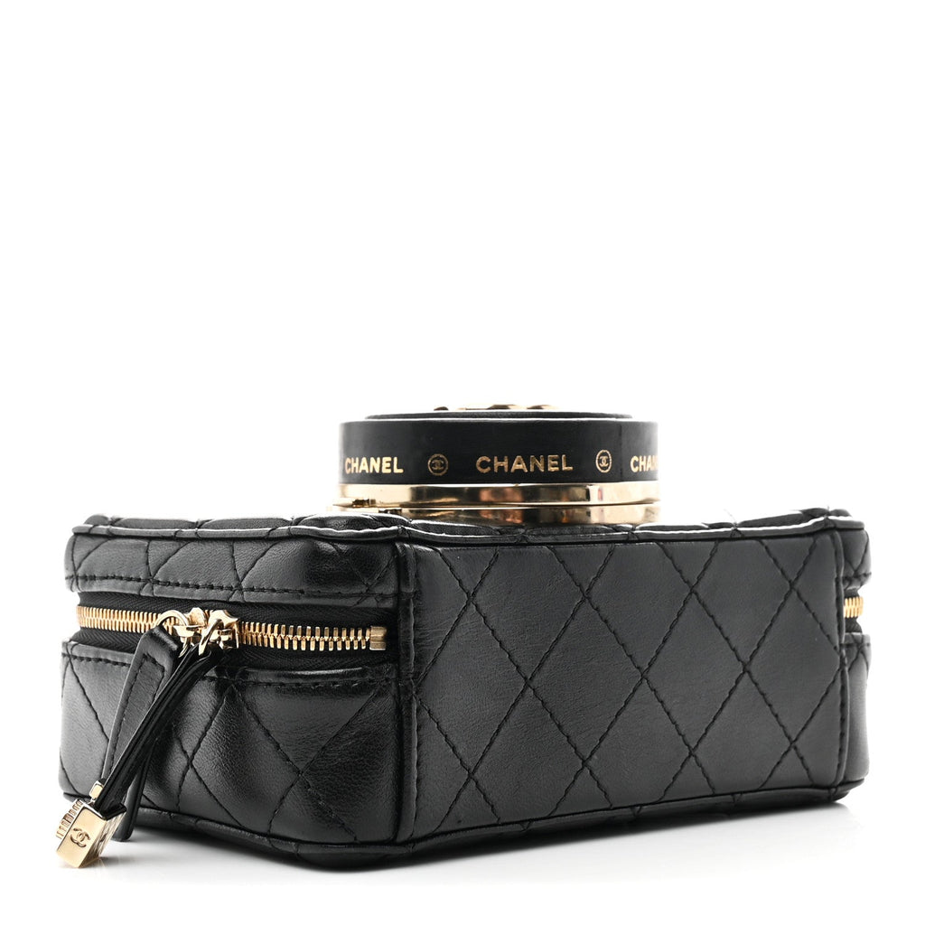 Lambskin Quilted Coco Click Bag Black