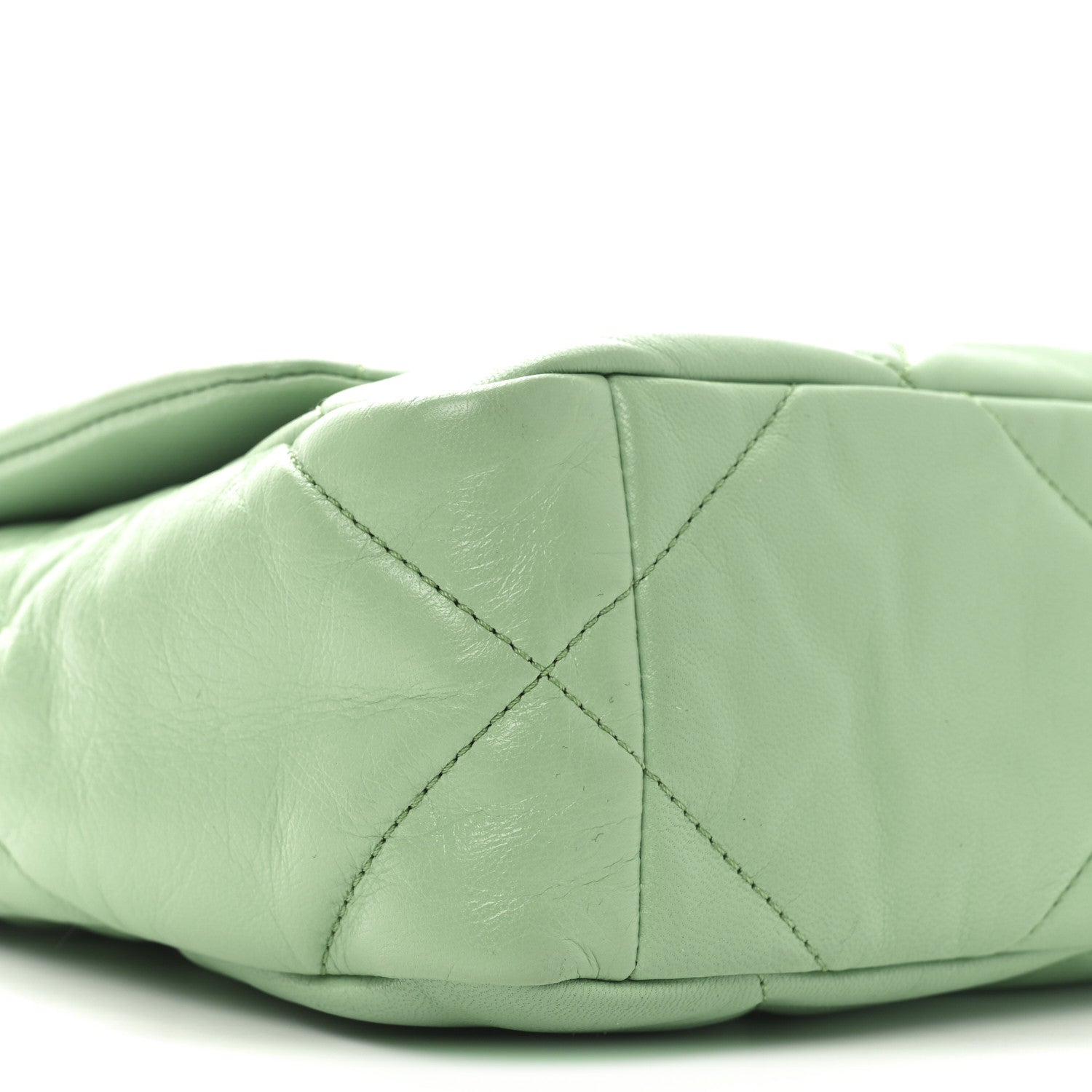 Goatskin Quilted Medium Chanel 19 Flap Light Green