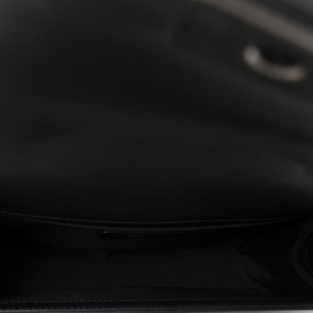 Lambskin Quilted Medium Boy Flap Black