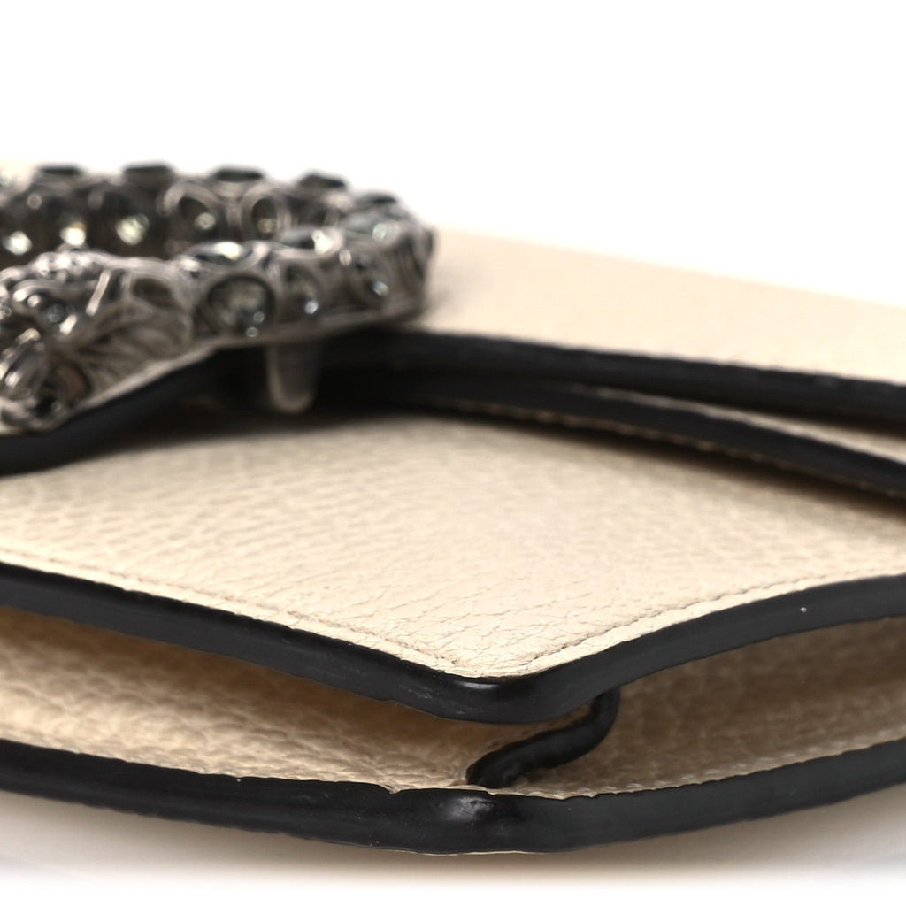 Dollar Calfskin Crystal Super Mini Dionysus Shoulder Bag Mystic White Black Diamond