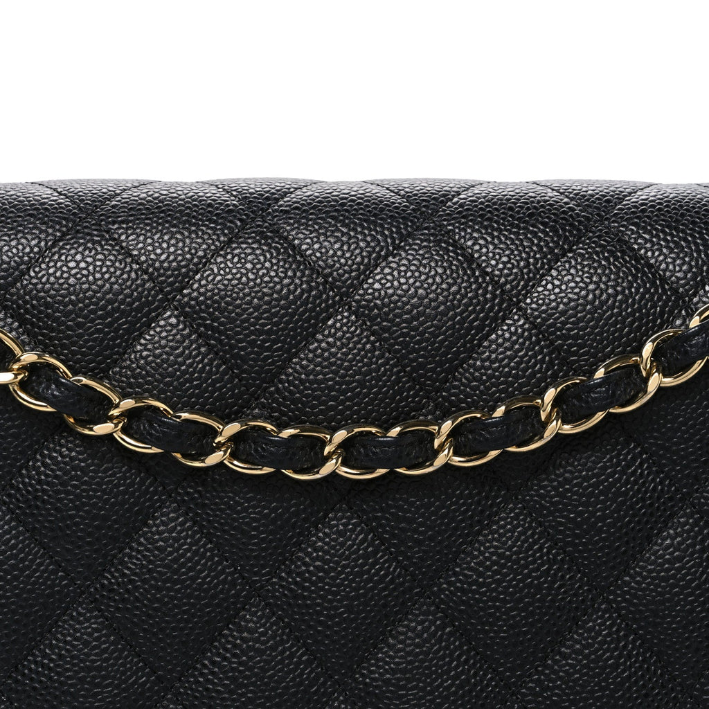 Caviar Quilted Maxi Double Flap Black